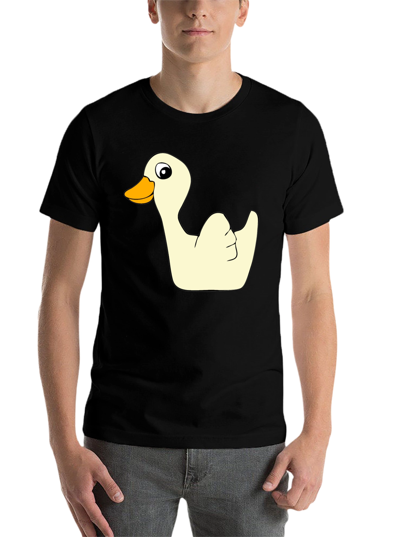 Black Funny Duck Graphic Black T-Shirt view 7