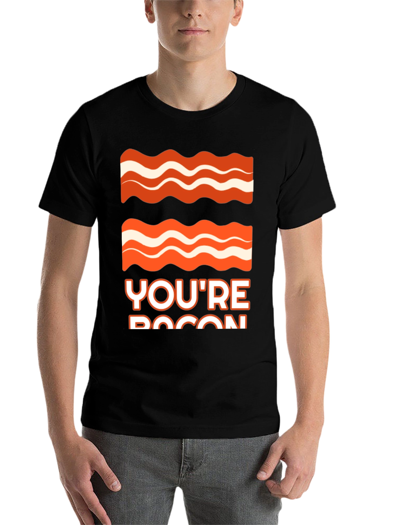Black Bacon Graphic Tee - You're Bacon Funny T-Shirt view 7