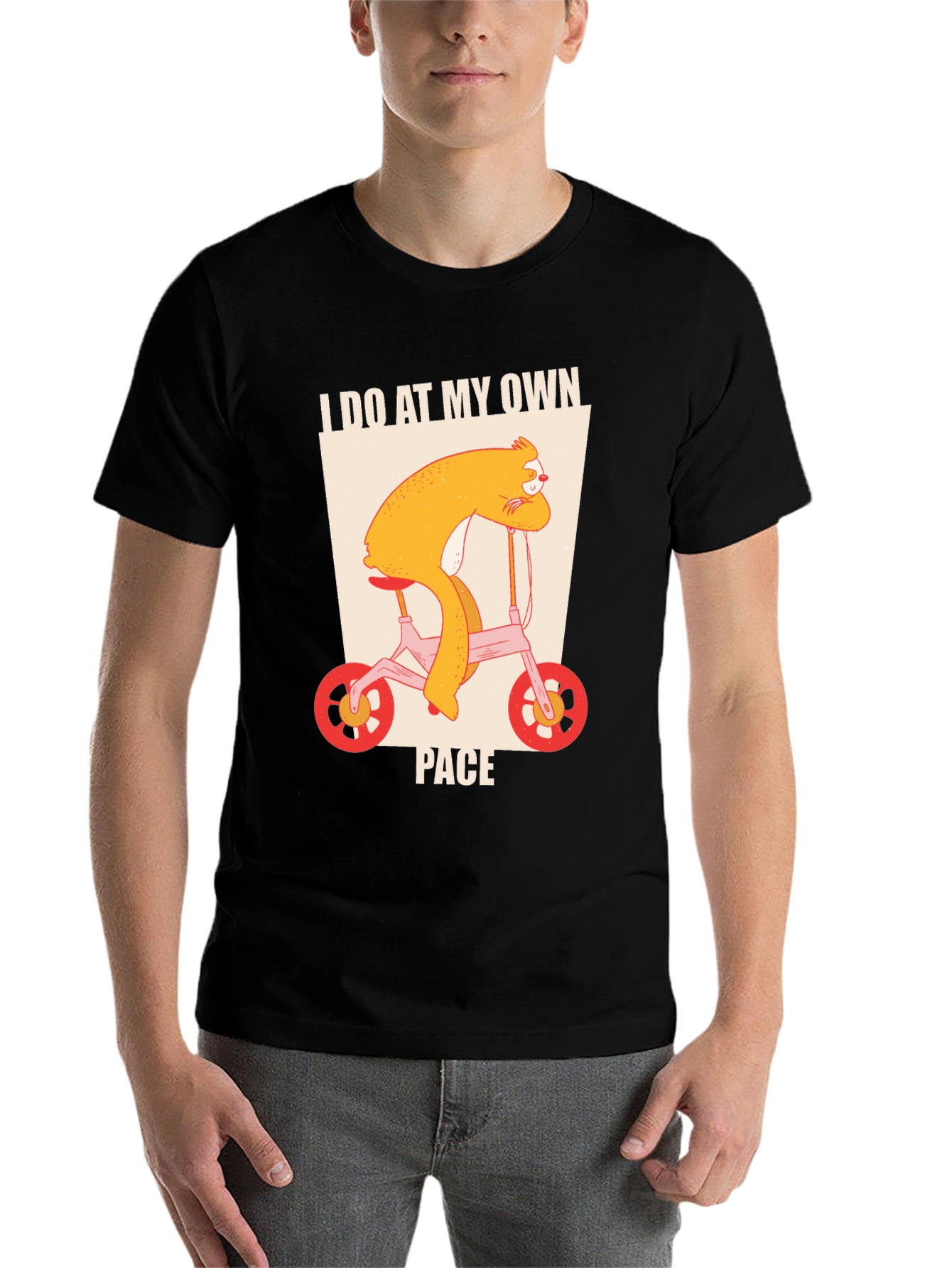 Black Sloth Biking T-Shirt - I Do At My Own Pace Tee view 7