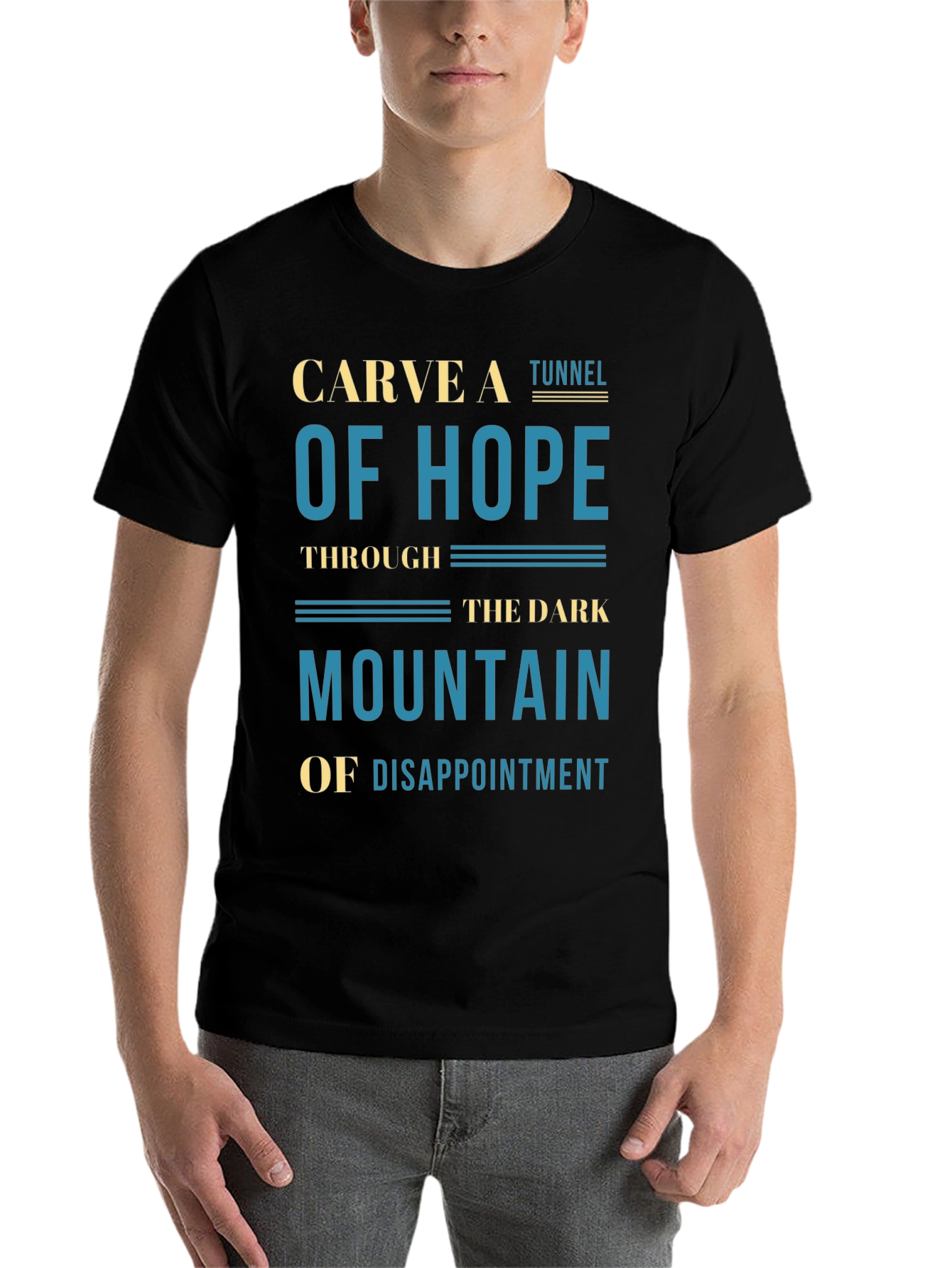 Black Carve A Tunnel of Hope Graphic T-Shirt view 7