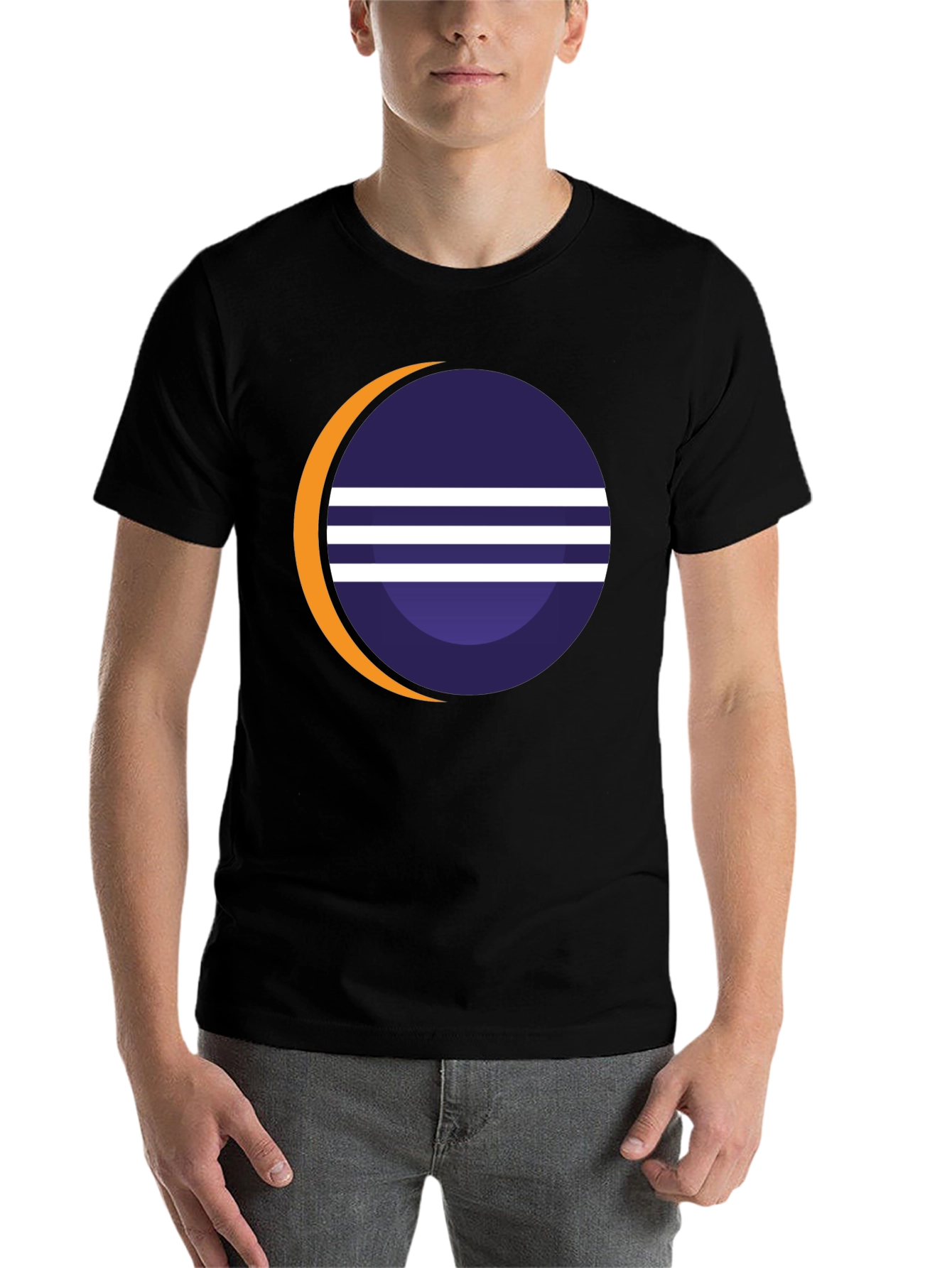 Black Eclipse Graphic Tee - Stylish Black Cotton Blend T-Shirt view 7