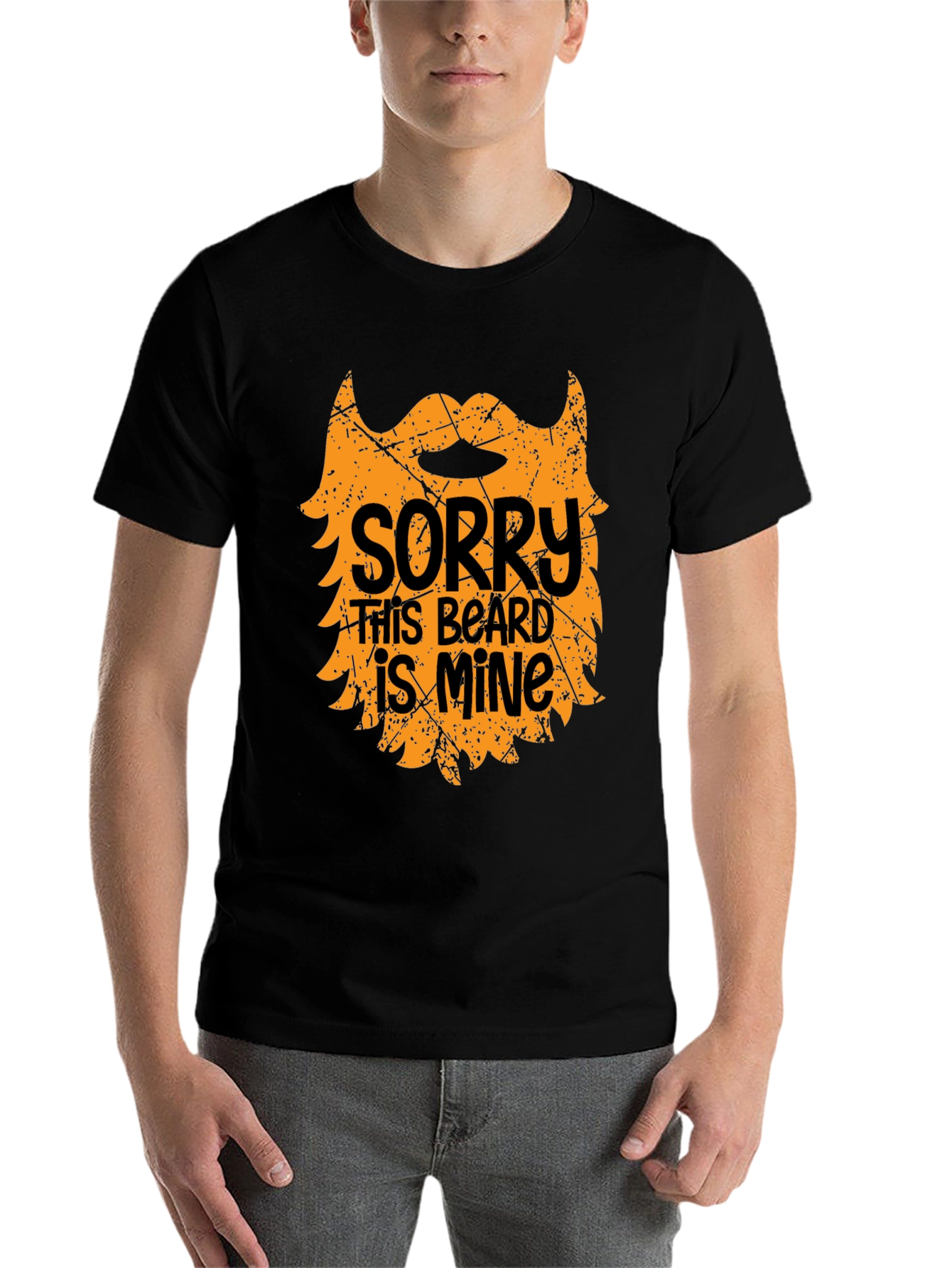 Black Sorry This Beard is Mine Black Graphic Tee view 7