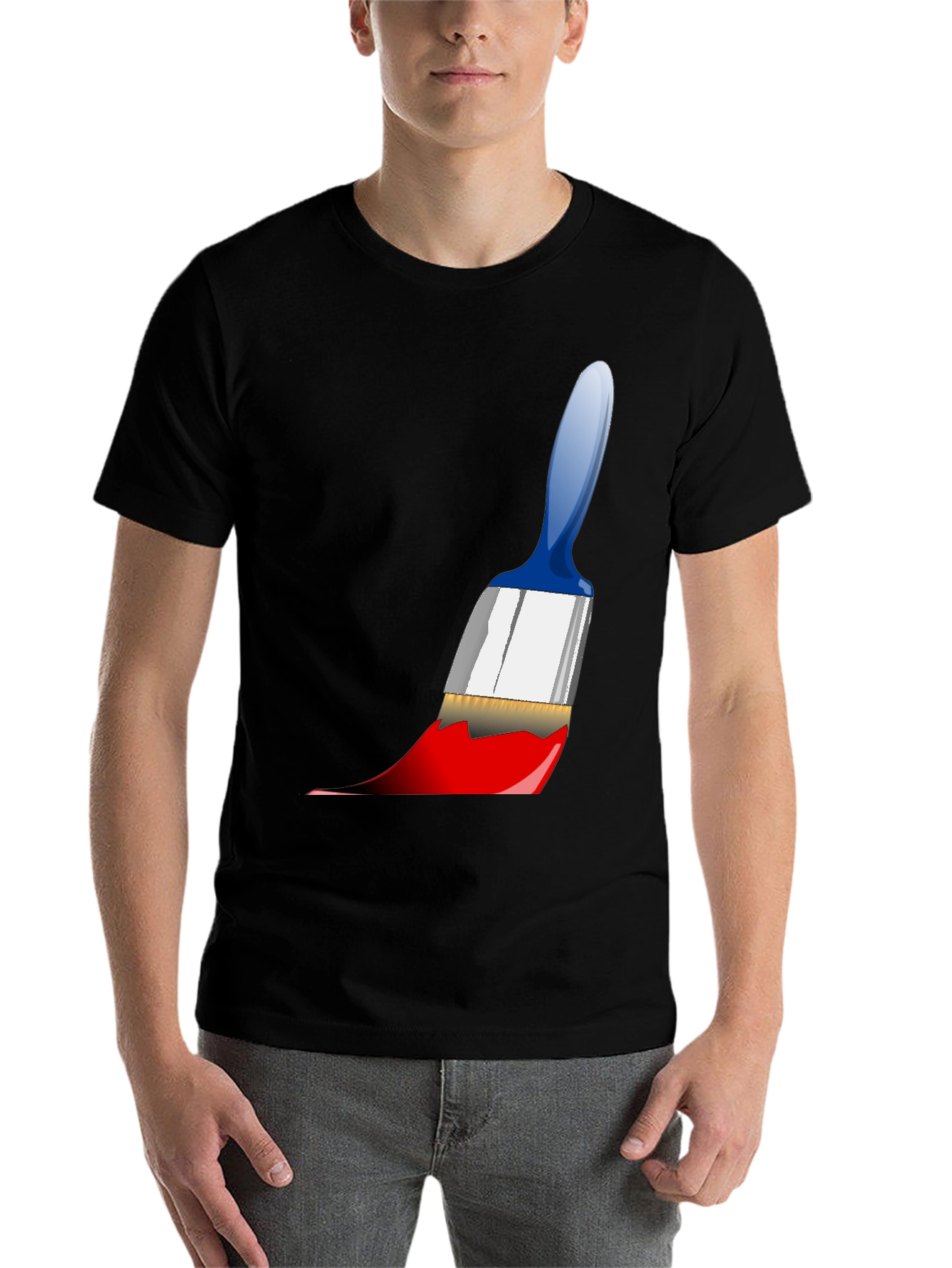 Black Paintbrush Graphic Tee - Artistic Expression view 7
