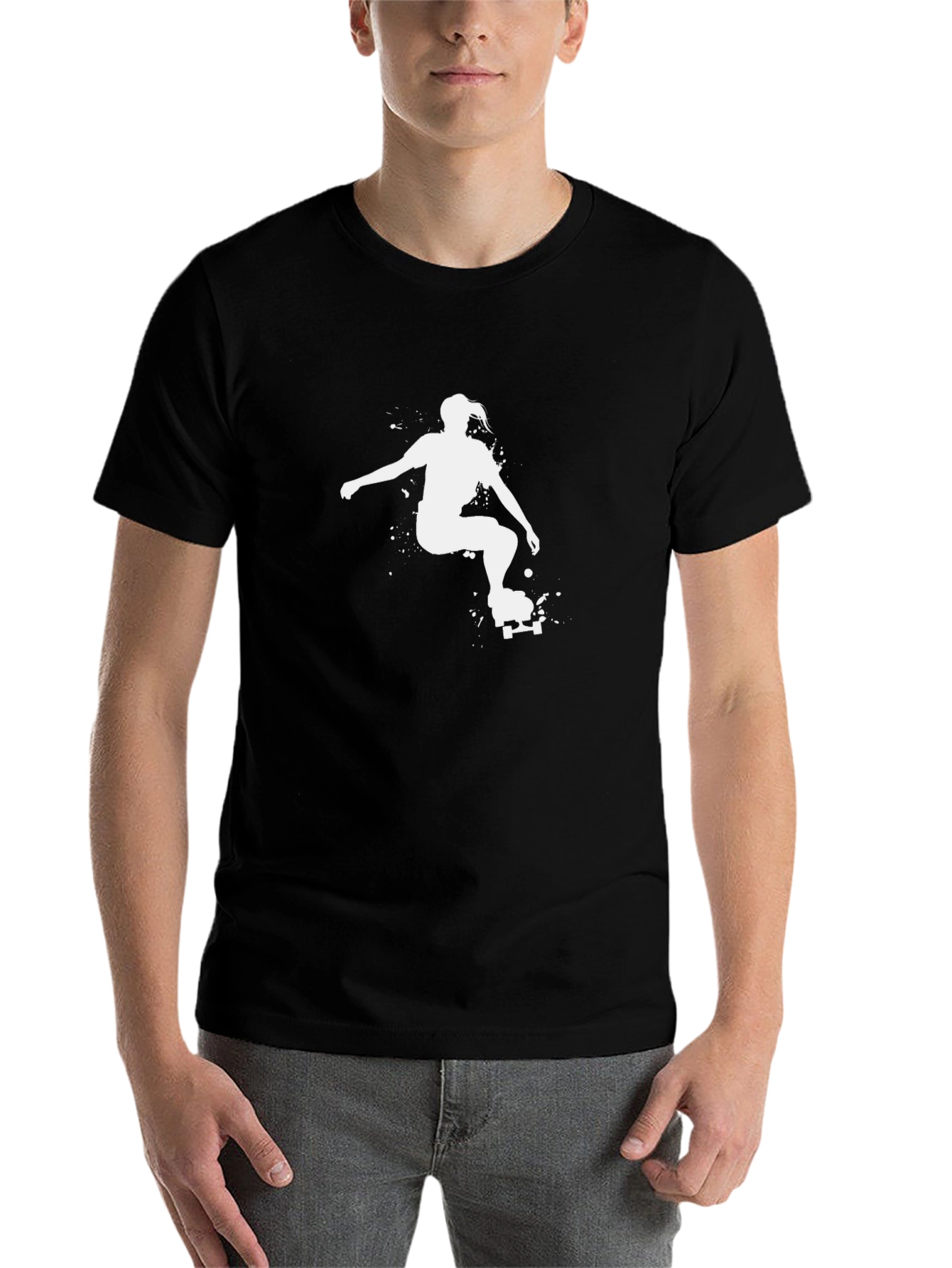 Black Skateboard Girl Graphic Tee - Black view 7