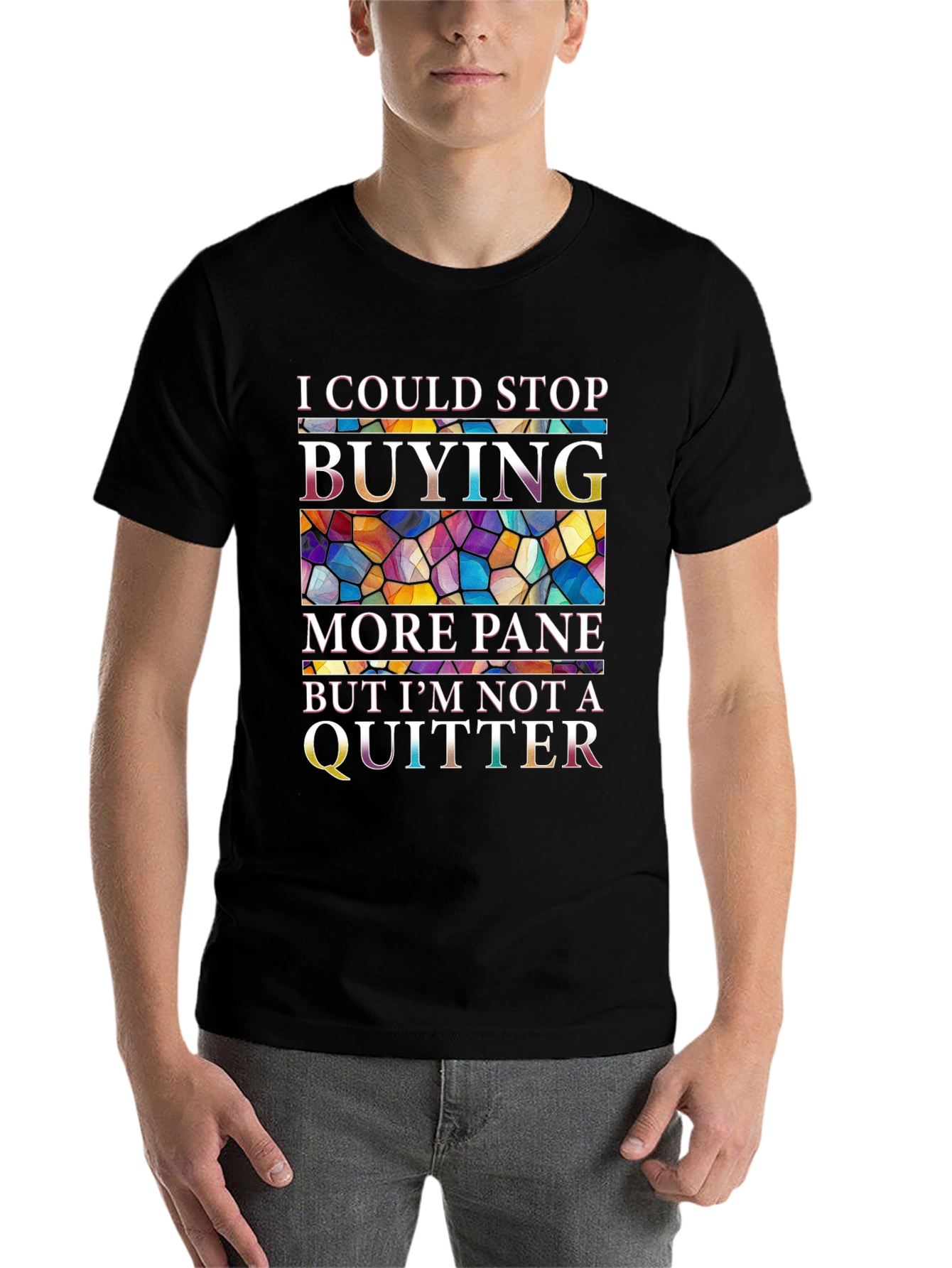 Black I Could Stop Buying More Pane Funny T-Shirt view 7