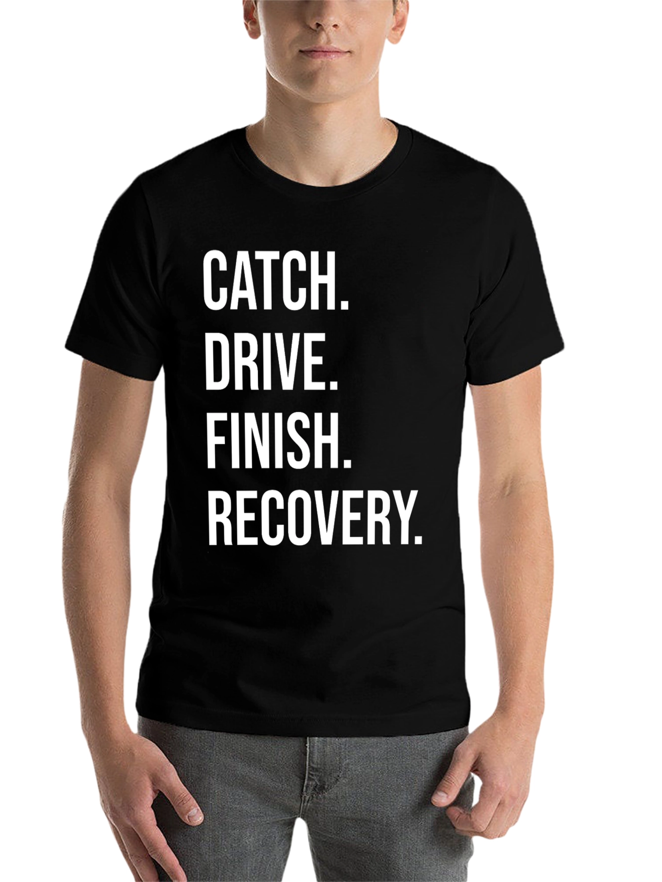 Black Catch, Drive, Finish, Recovery T-Shirt view 7
