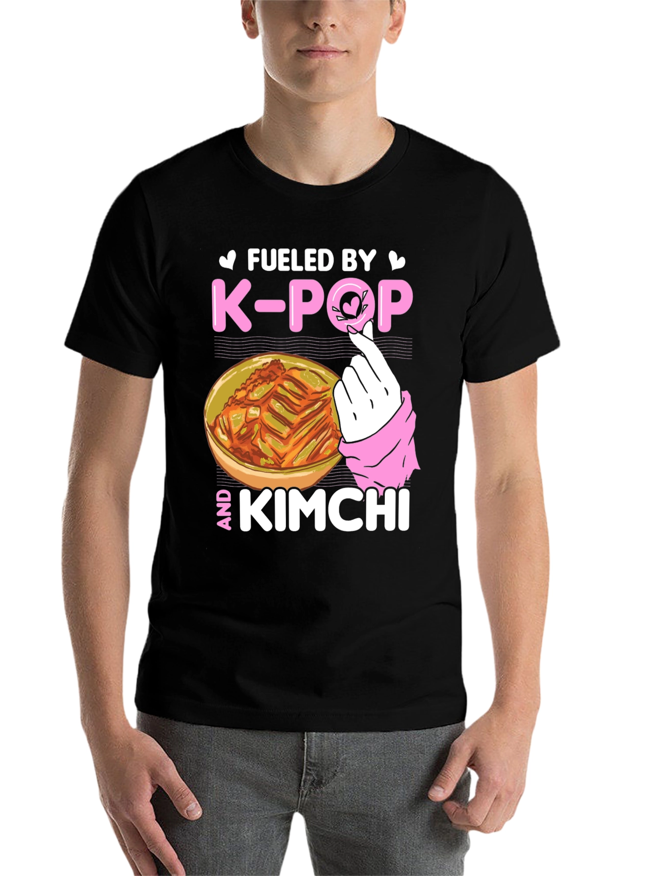 Black Fueled by K-POP and Kimchi T-Shirt view 7