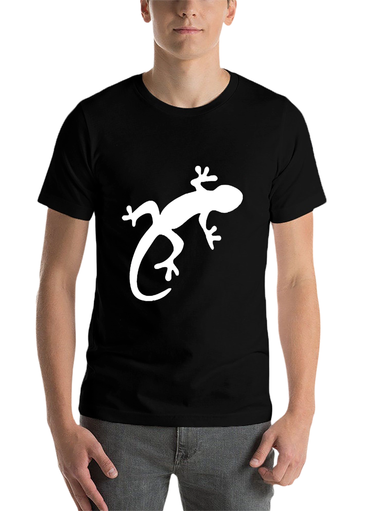 Black Lizard Graphic Tee - Black Cotton T-Shirt view 7