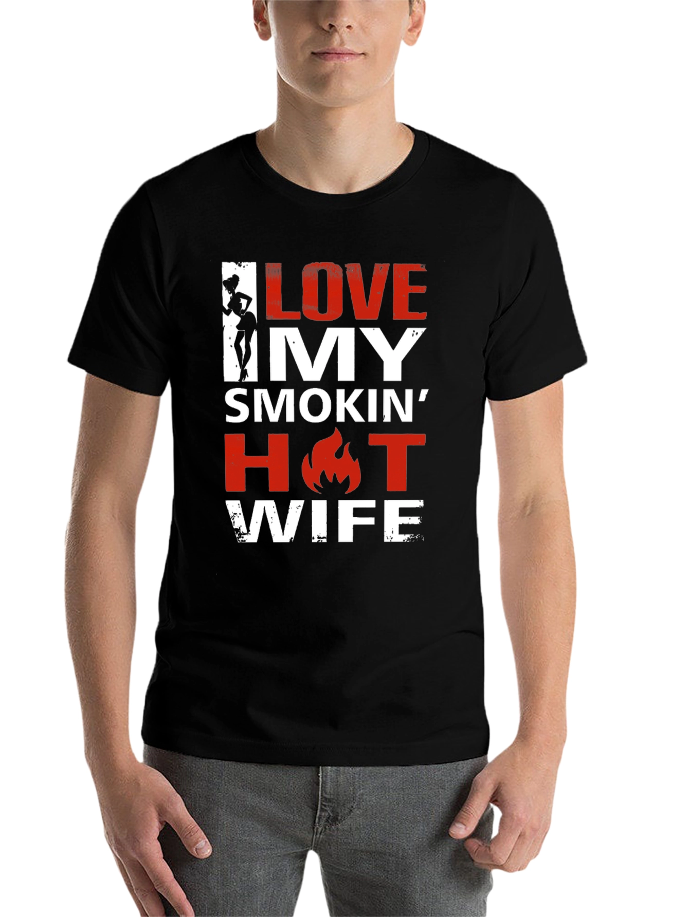Black I Love My Smokin' Hot Wife Graphic Tee view 7