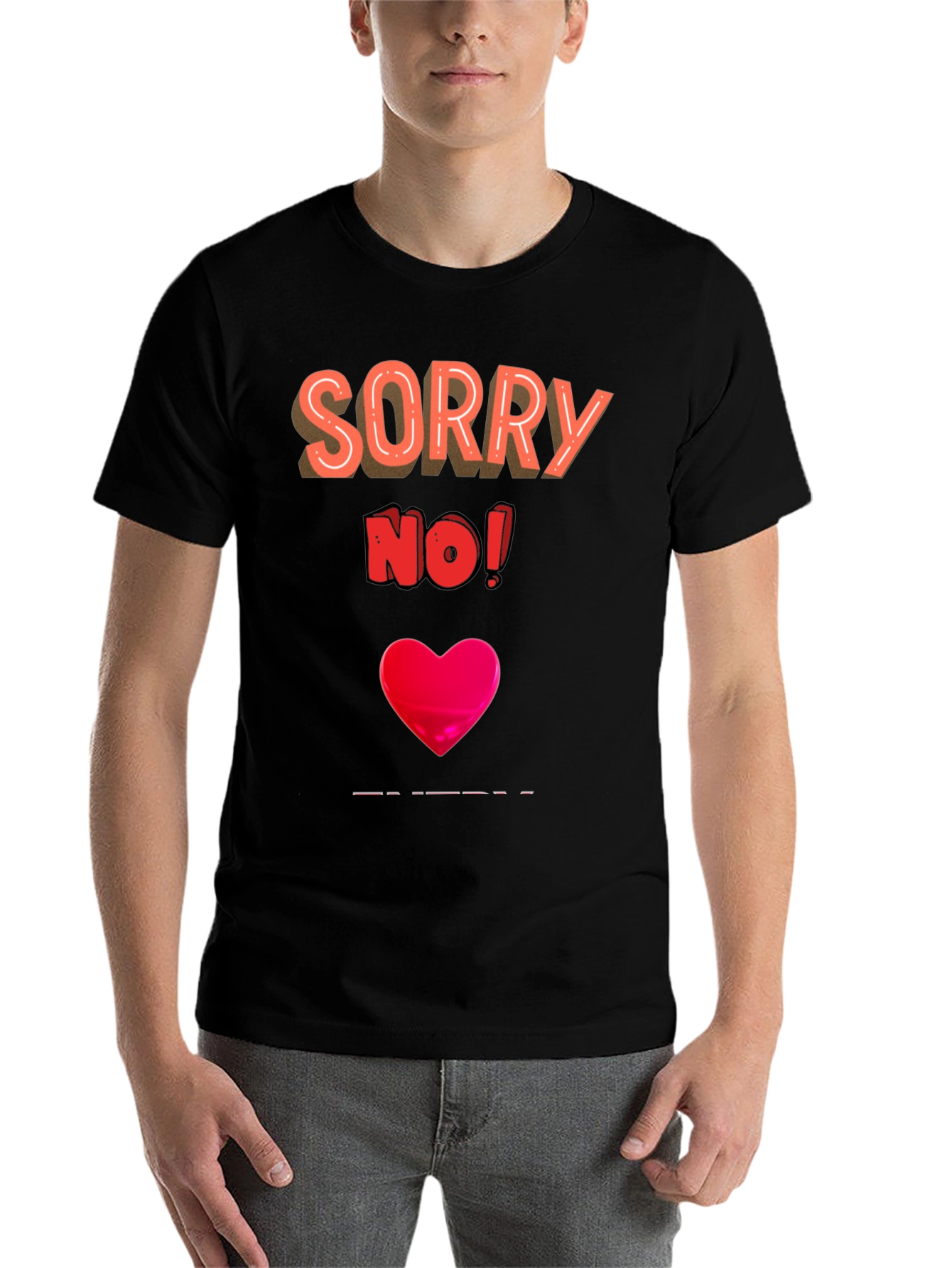 Black Sorry No! Graphic Tee view 7