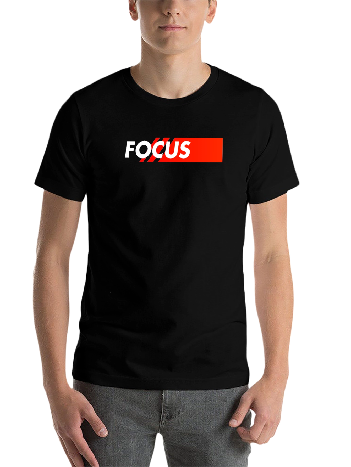 Black Focus Graphic Tee - Bold & Stylish Cotton Blend Shirt view 7