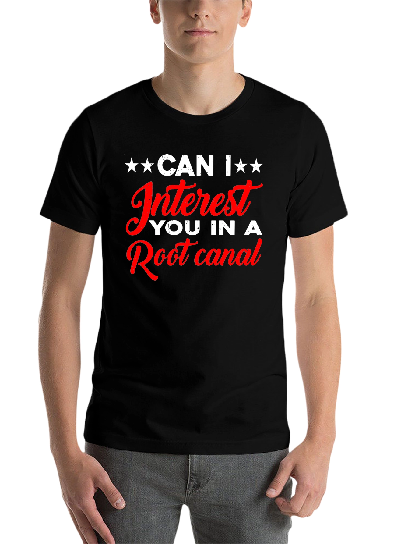 Black Funny Root Canal T-Shirt - Dental Humor Tee view 7