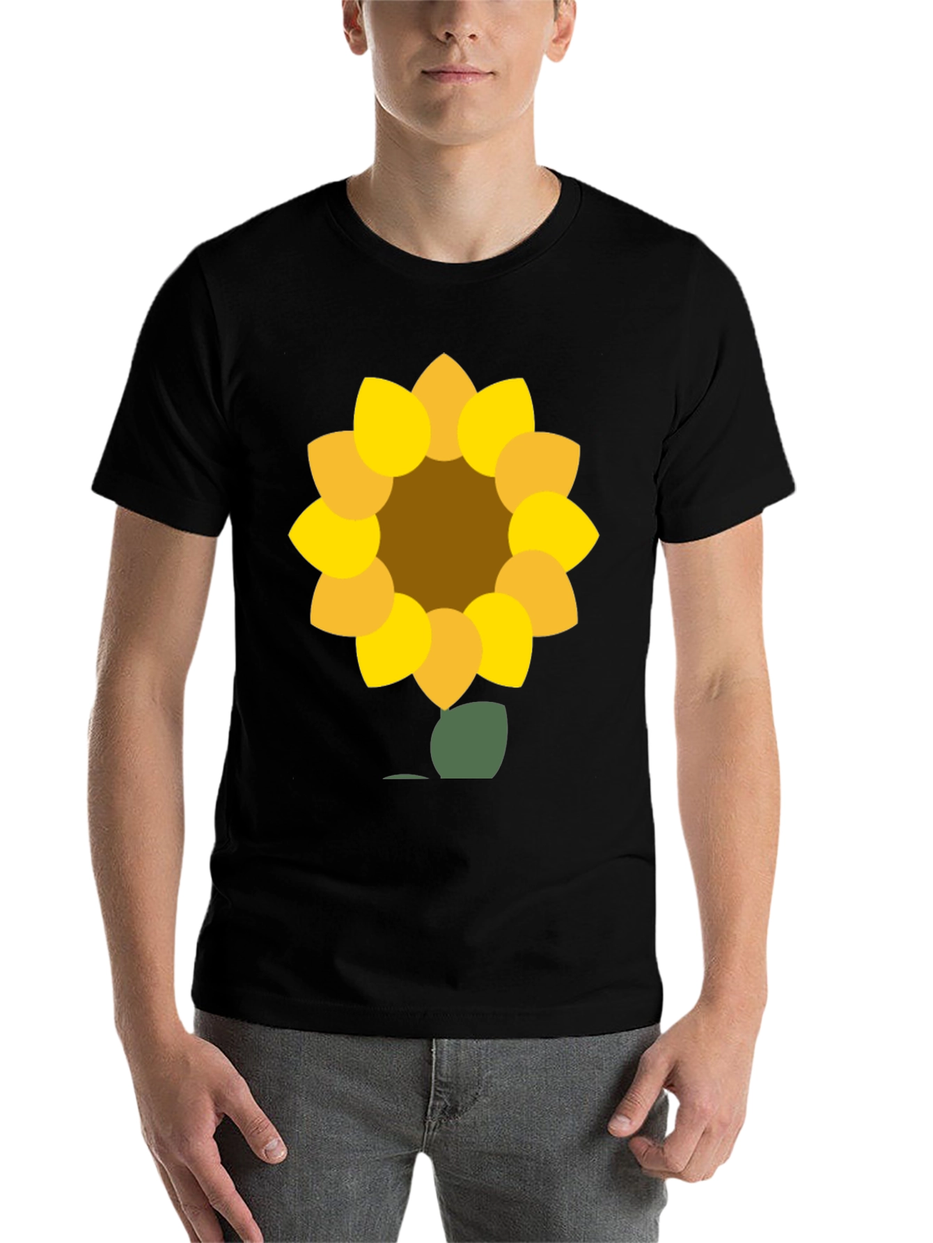 Black Sunflower Graphic Tee - Black Cotton Blend view 7