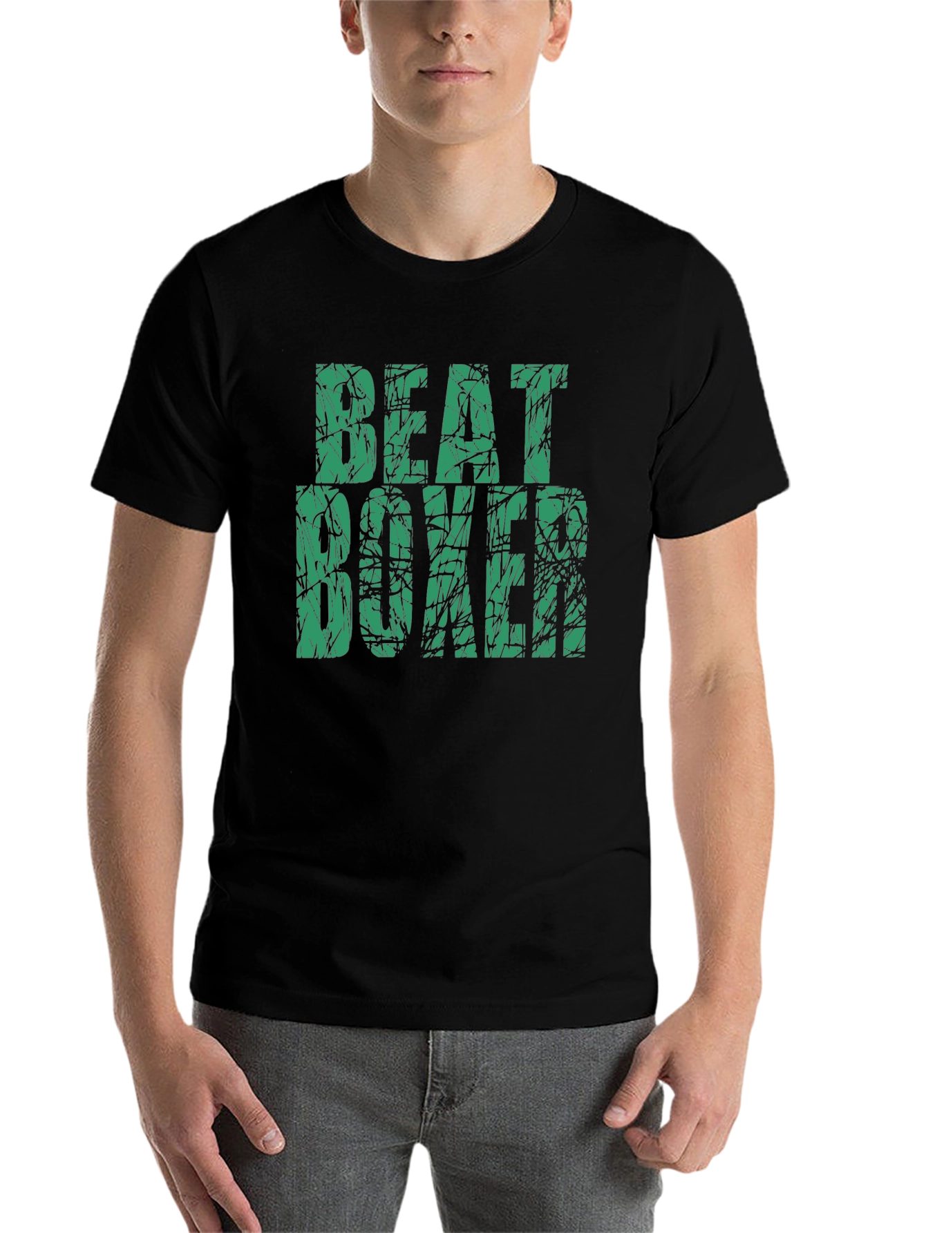 Black Beat Boxer Graphic Tee - Sporty Black T-Shirt view 7