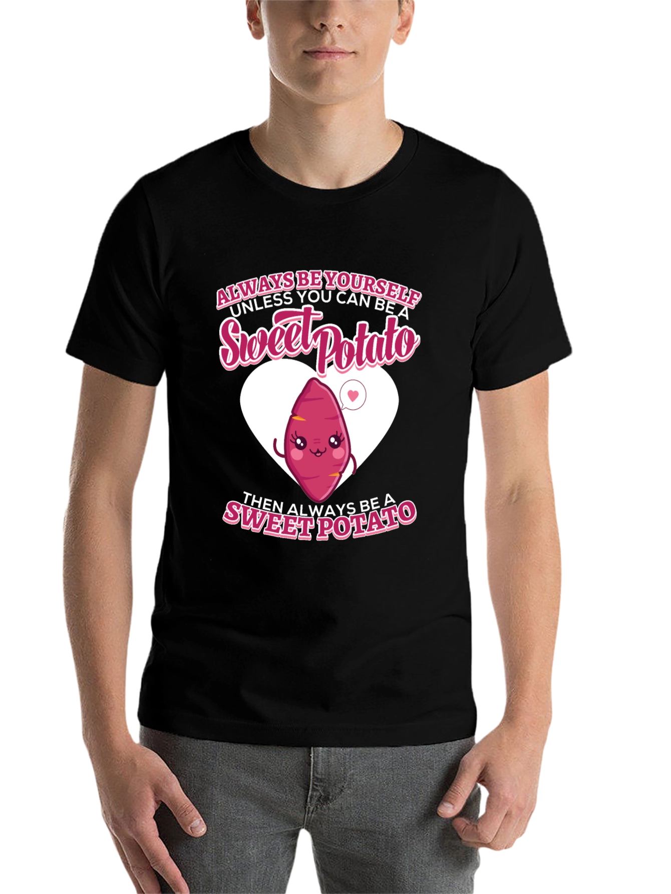 Black Sweet Potato Graphic Tee - Funny Food Lover's T-Shirt view 7