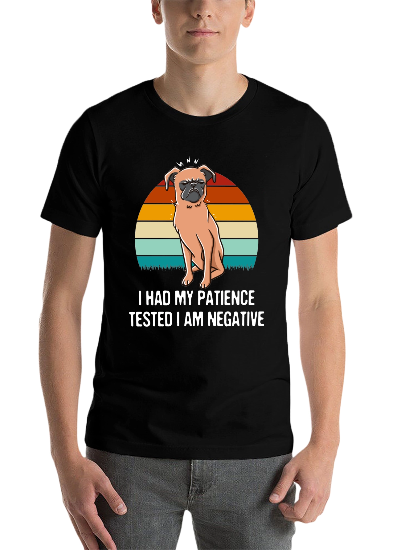 Black Patience Tested Negative Pug Graphic Tee view 7