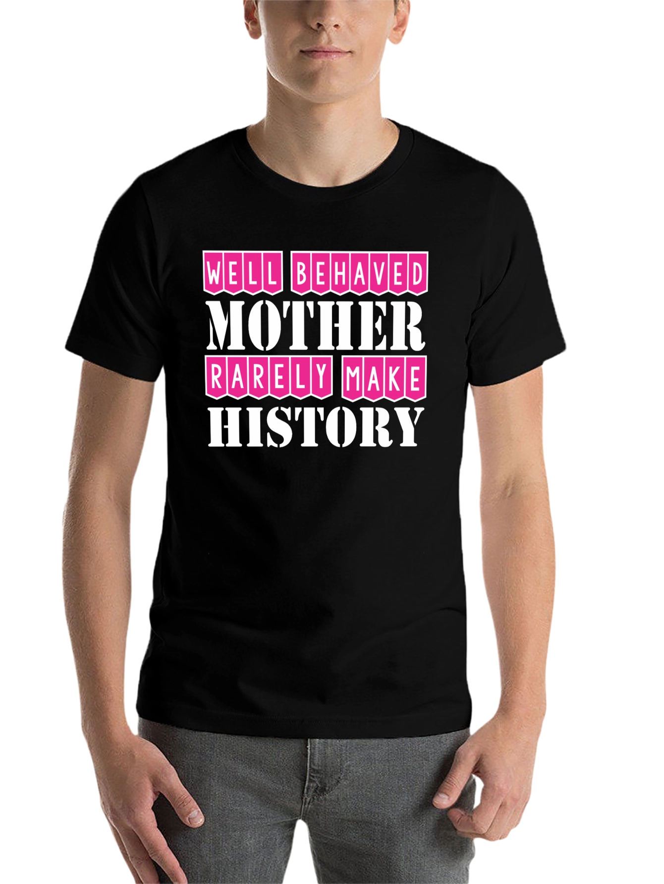 Black Well Behaved Mother T-Shirt - Black view 7