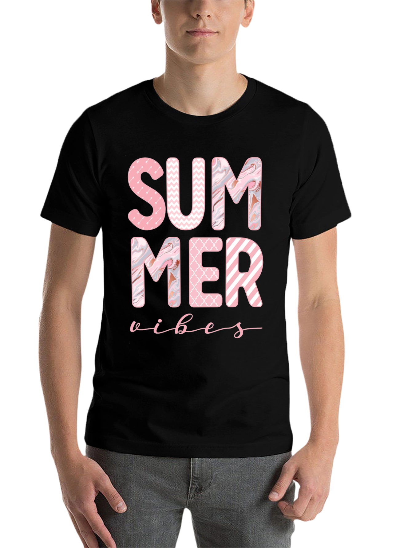 Black Summer Vibes Black Graphic Tee view 7