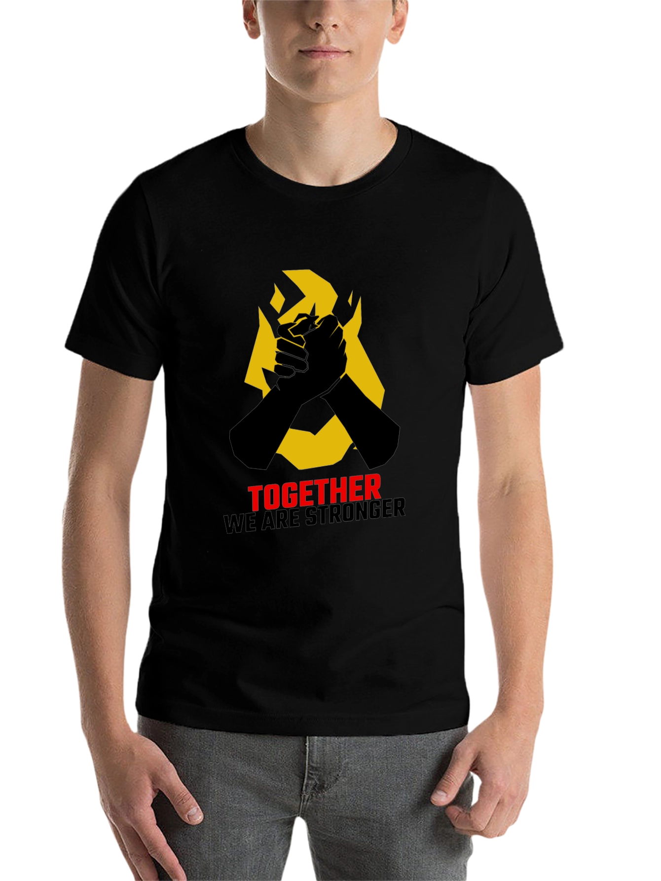 Black Together Stronger Graphic Tee - Solidarity & Unity Design view 7