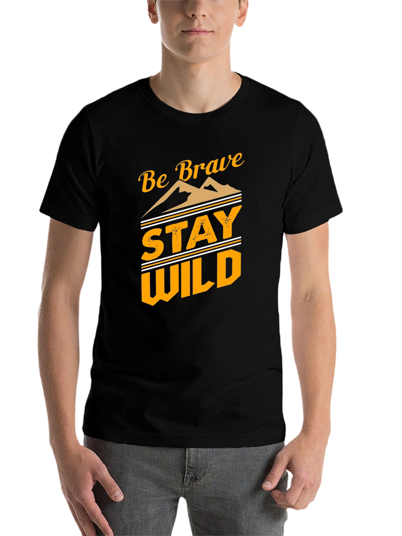 Black Be Brave Stay Wild Graphic Tee - Black view 7