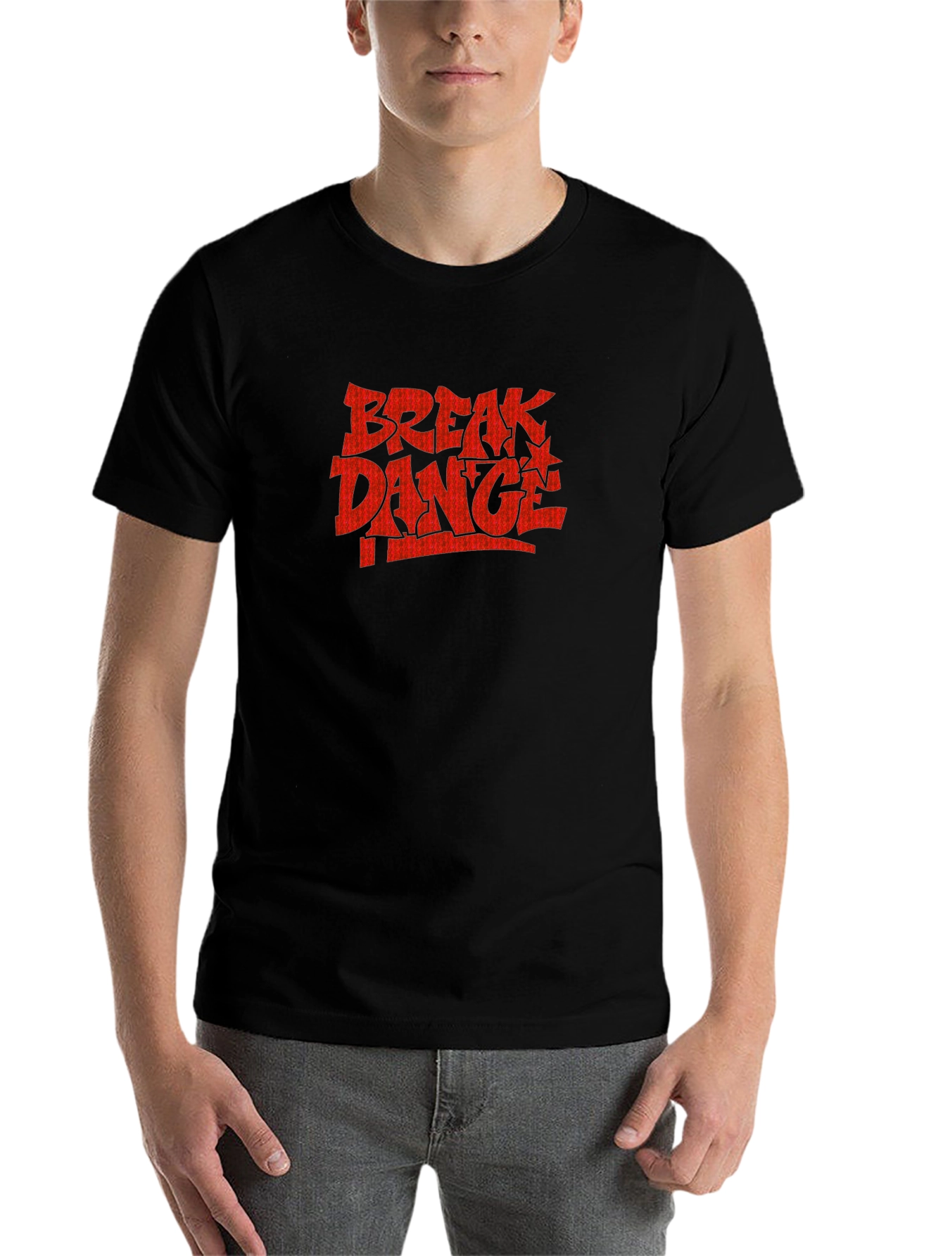 Black Break Dance T-Shirt - Black Crew Neck Tee view 7