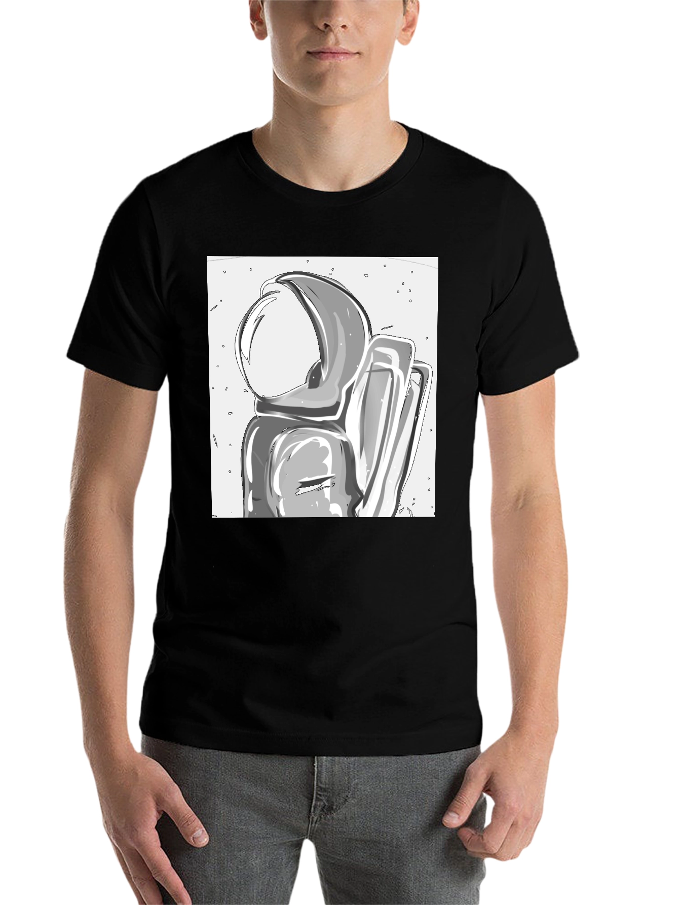 Black Astronaut Graphic Tee - Cool Space Design view 7