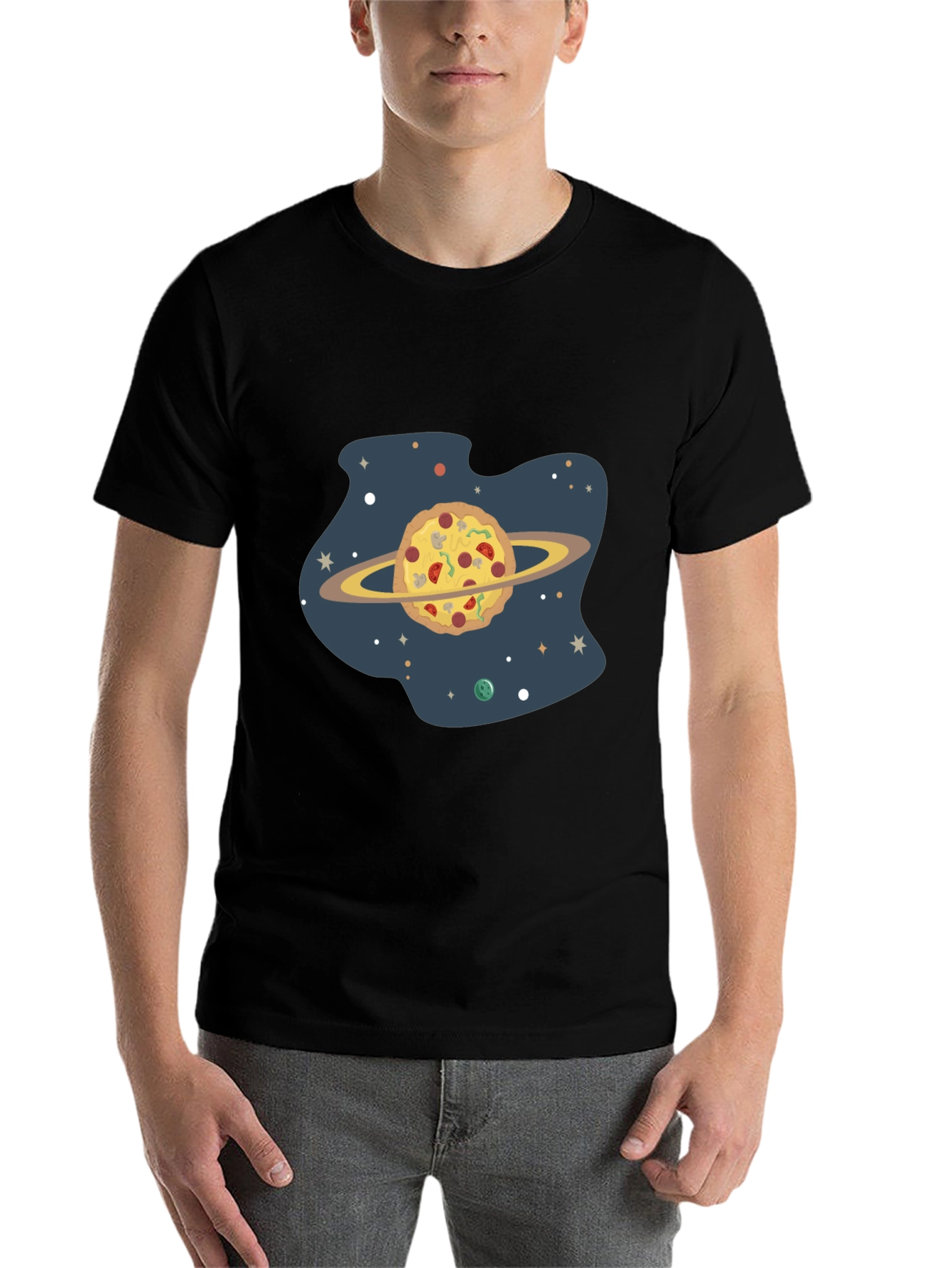 Black Pizza Planet Black Graphic Tee view 7
