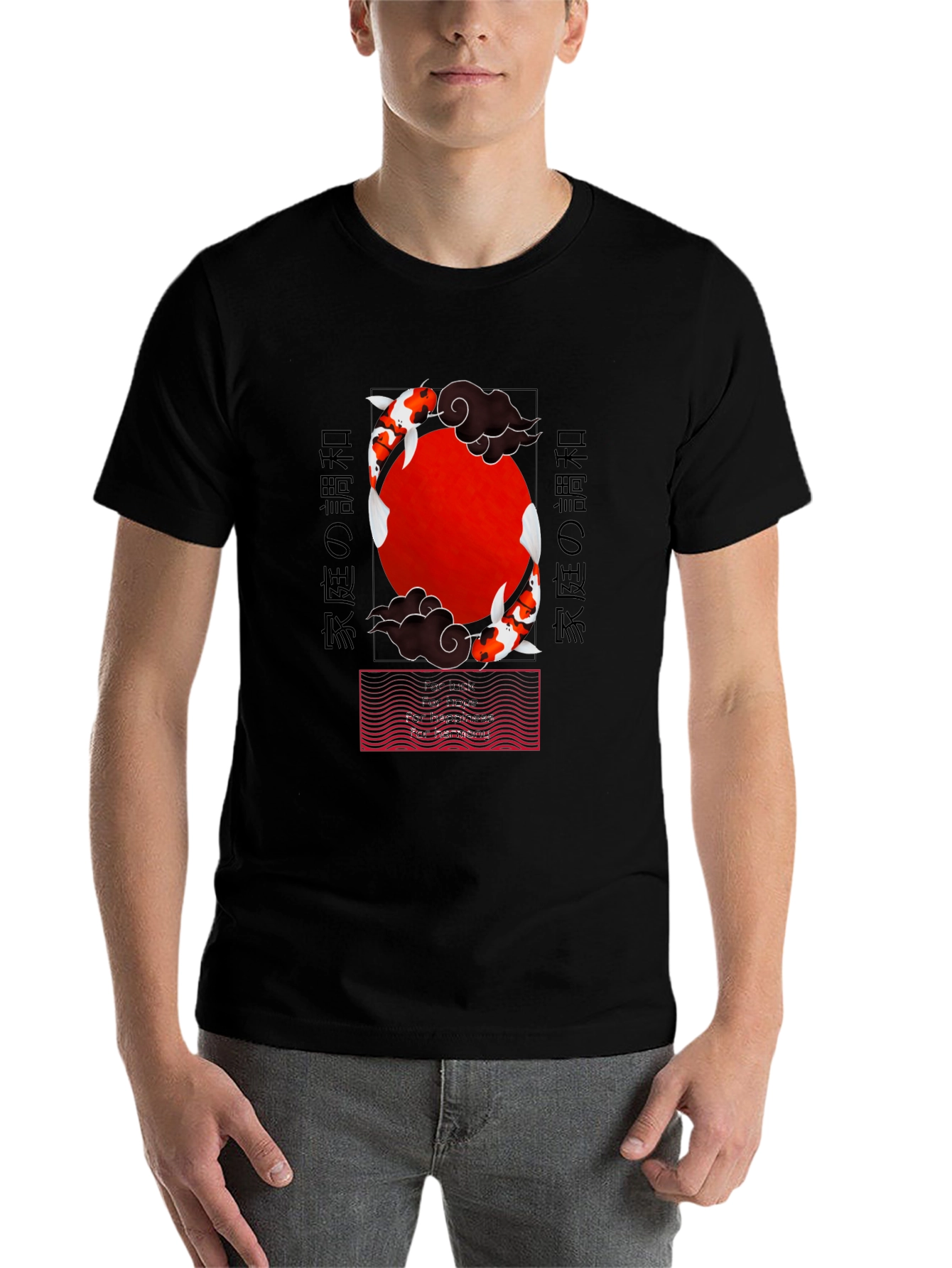 Black Koi Fish Graphic T-Shirt - Japanese Style view 7