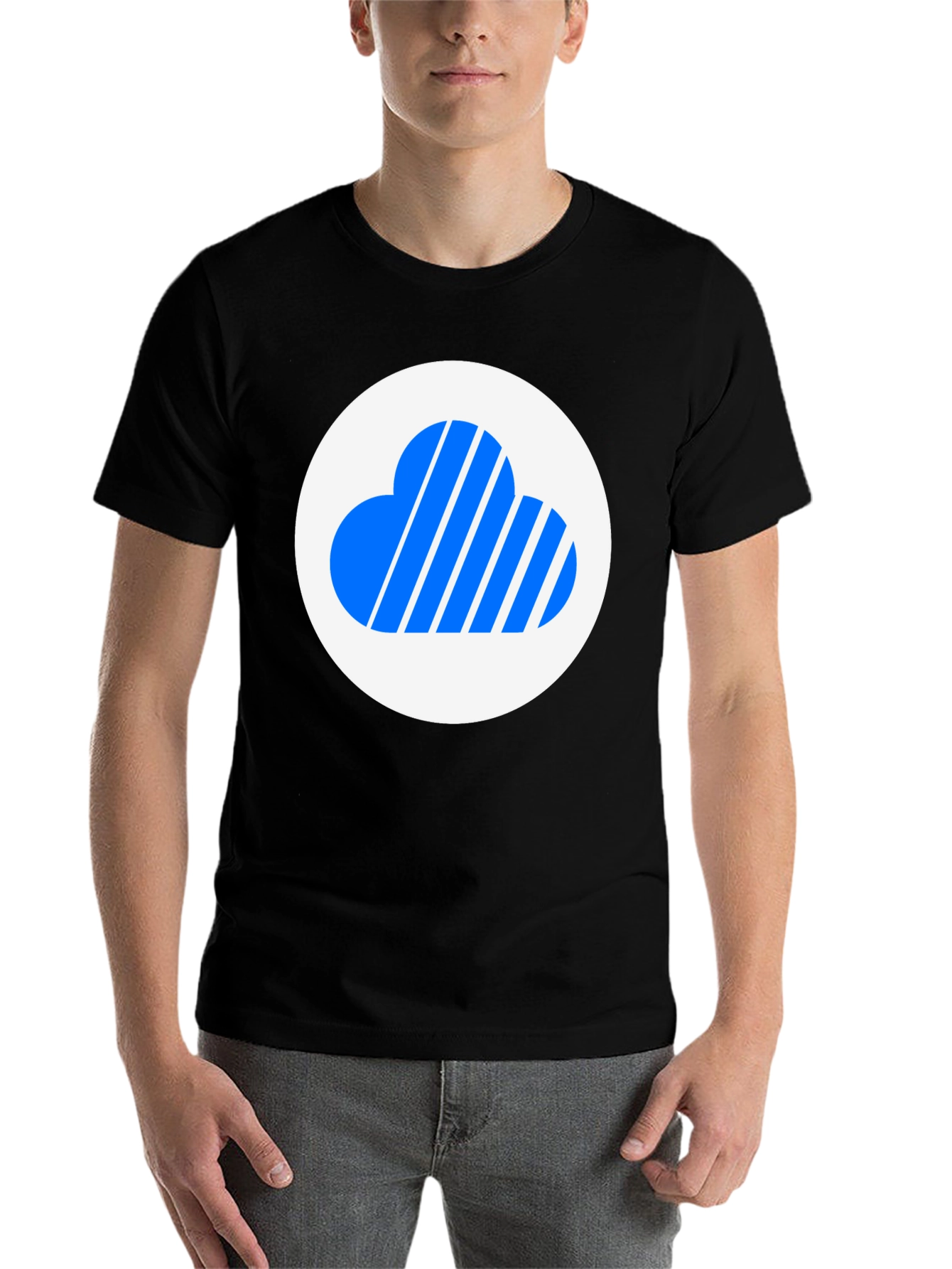 Black Cloud Logo Black T-Shirt - Modern Style view 7