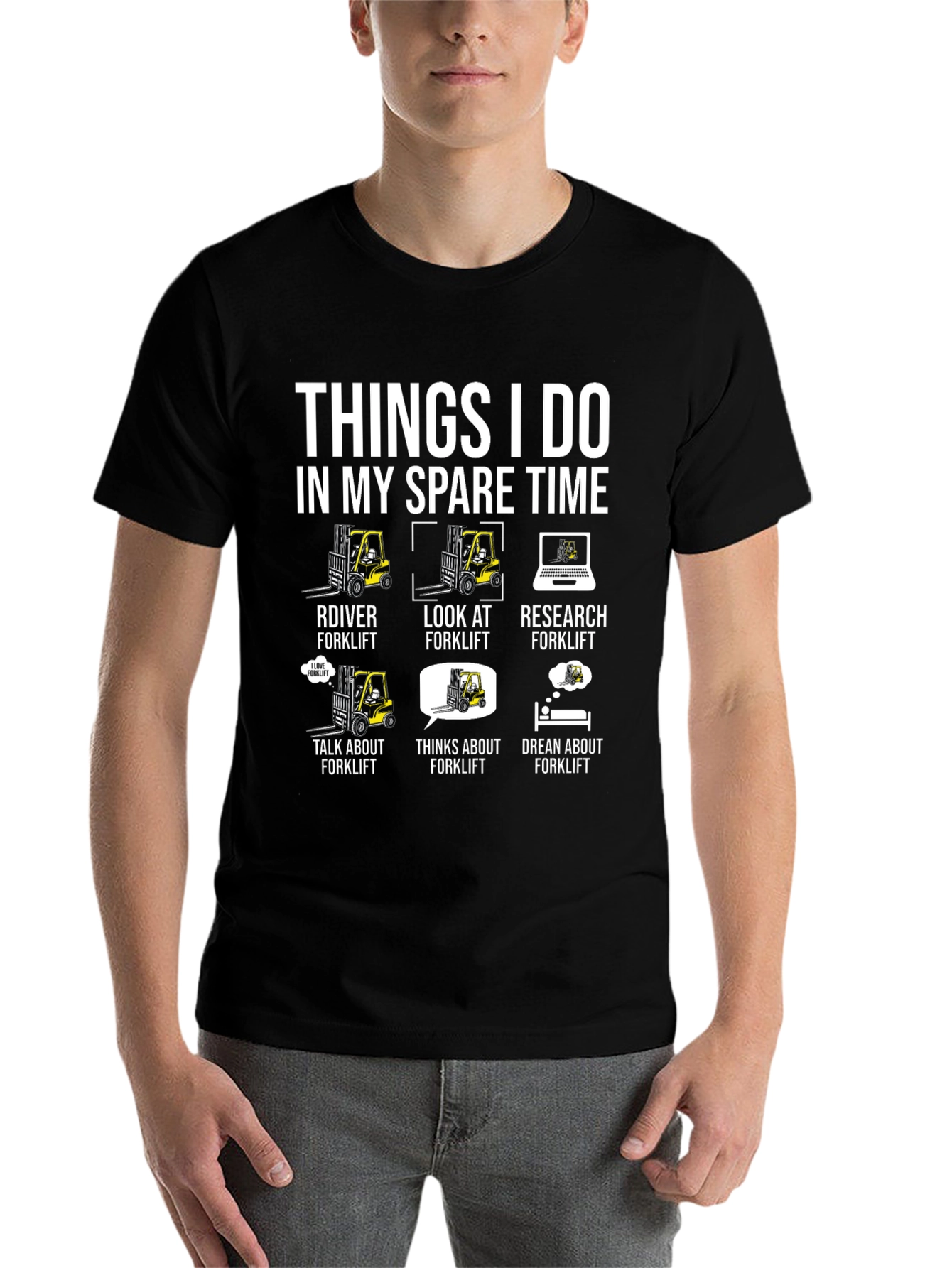 Black Funny Forklift T-Shirt: Things I Do In My Spare Time view 7