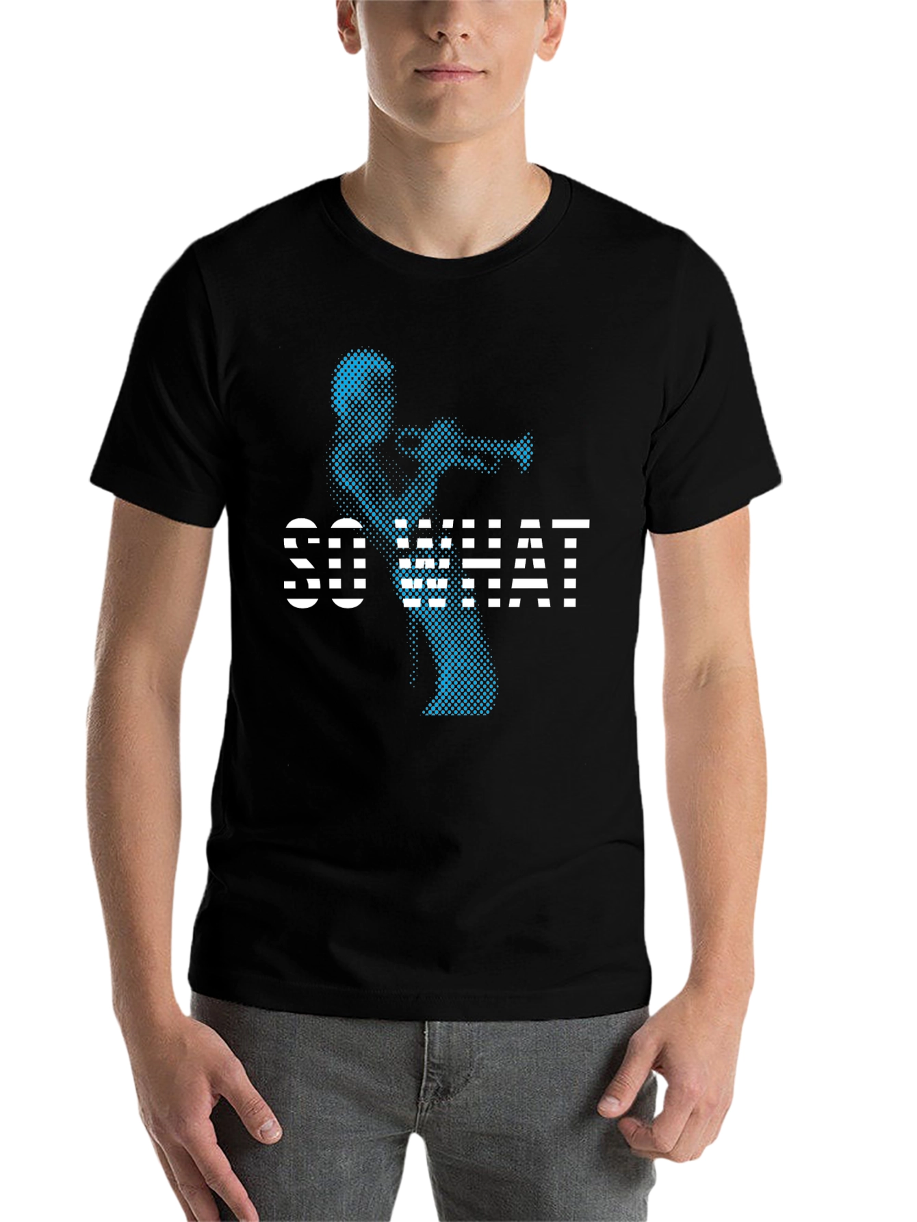 Black Cool "So What" T-Shirt - Black Graphic Tee view 7
