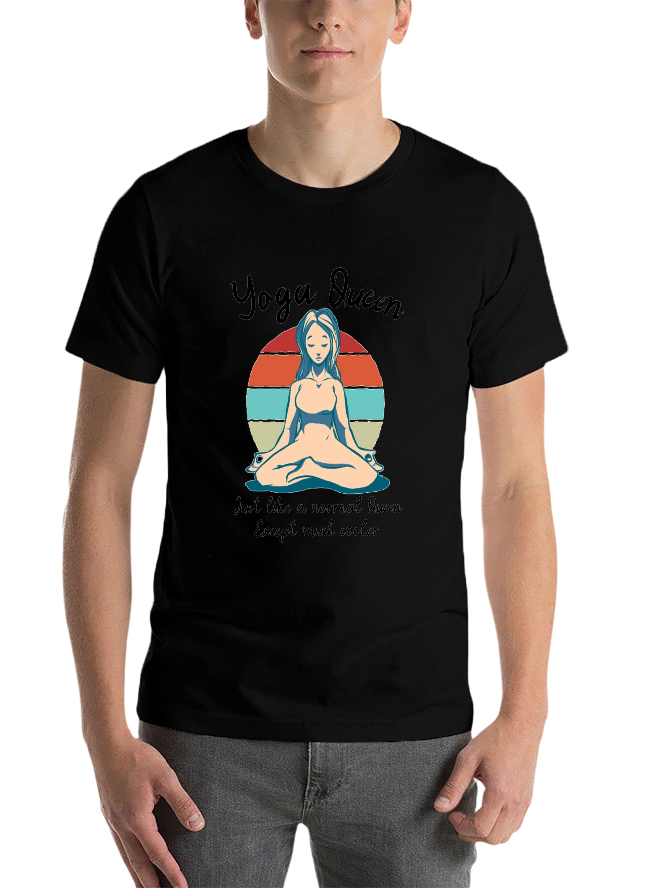 Black Yoga Queen Graphic Tee - Cool & Comfy view 7
