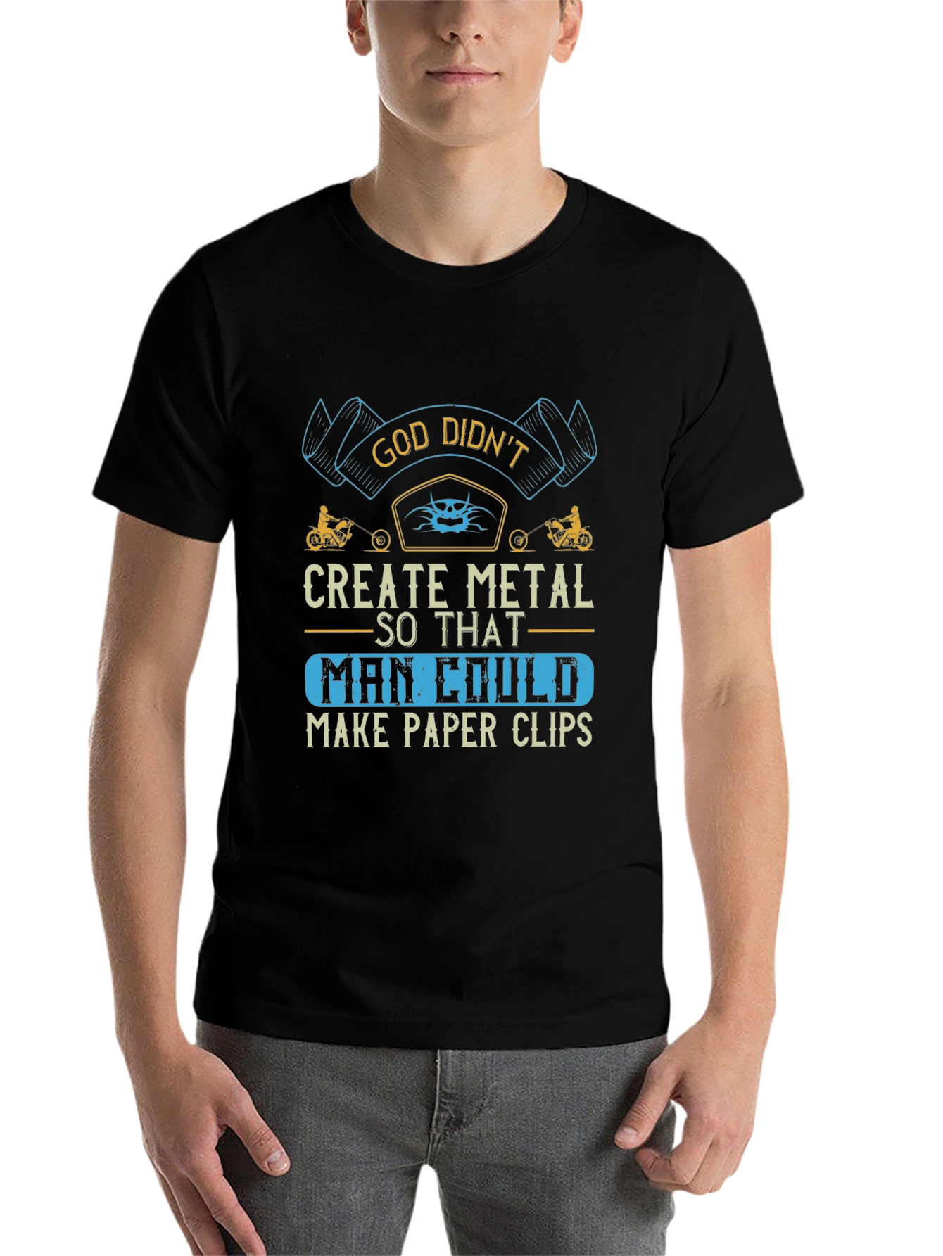Black God Didn't Create Metal Funny Graphic T-Shirt view 7