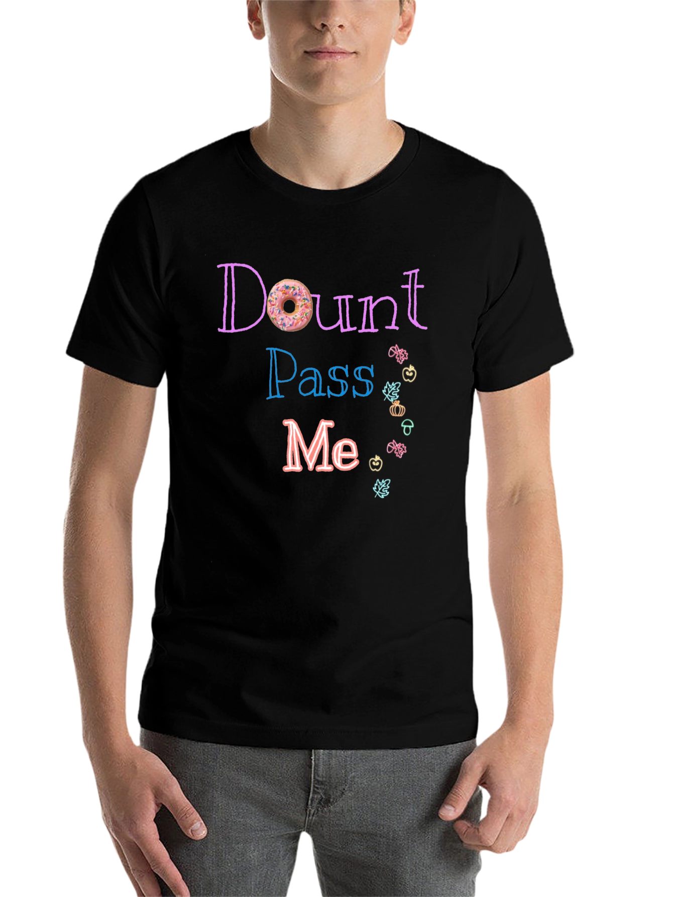 Black Donut Pass Me T-Shirt - Funny Foodie Tee view 7