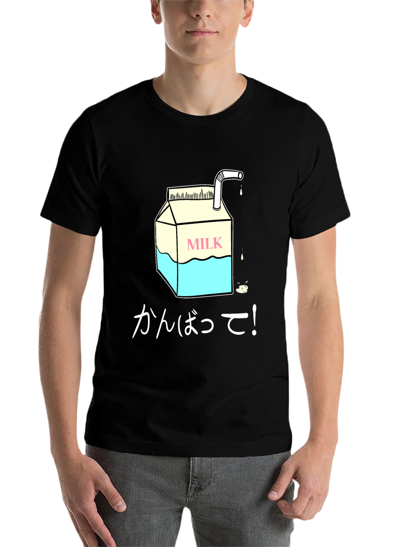 Black Milk Carton Graphic Tee - Japanese Text Design view 7