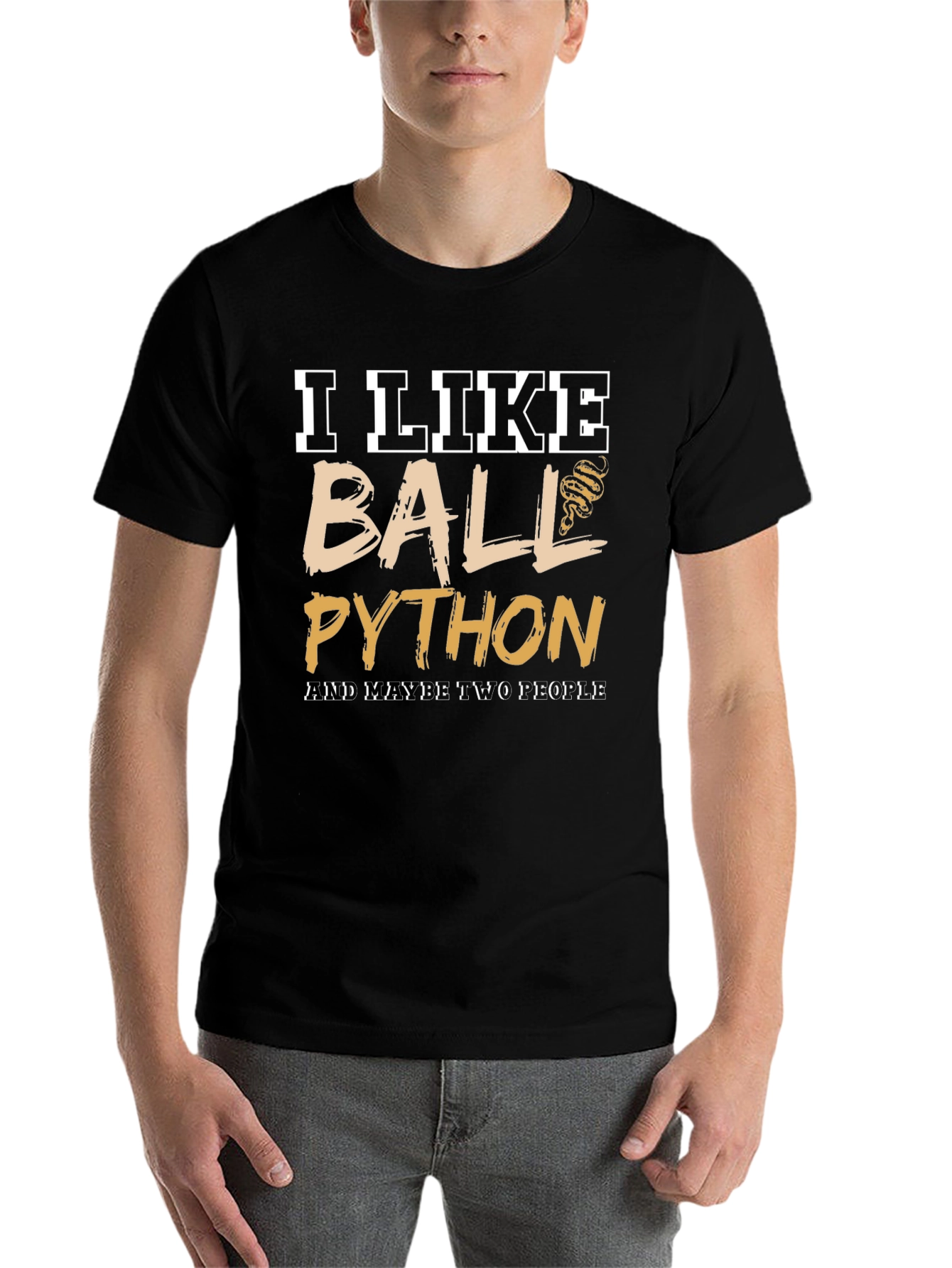 Black I Like Ball Python T-Shirt view 7