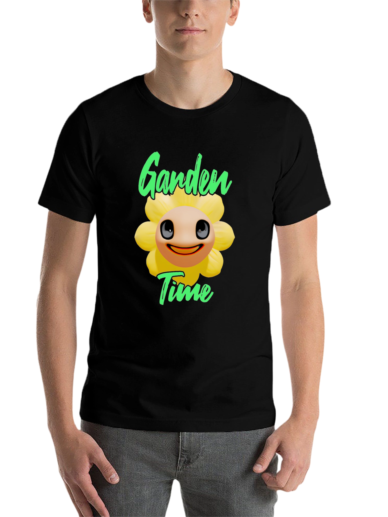Black Garden Time Sunflower Graphic T-Shirt - Black view 7