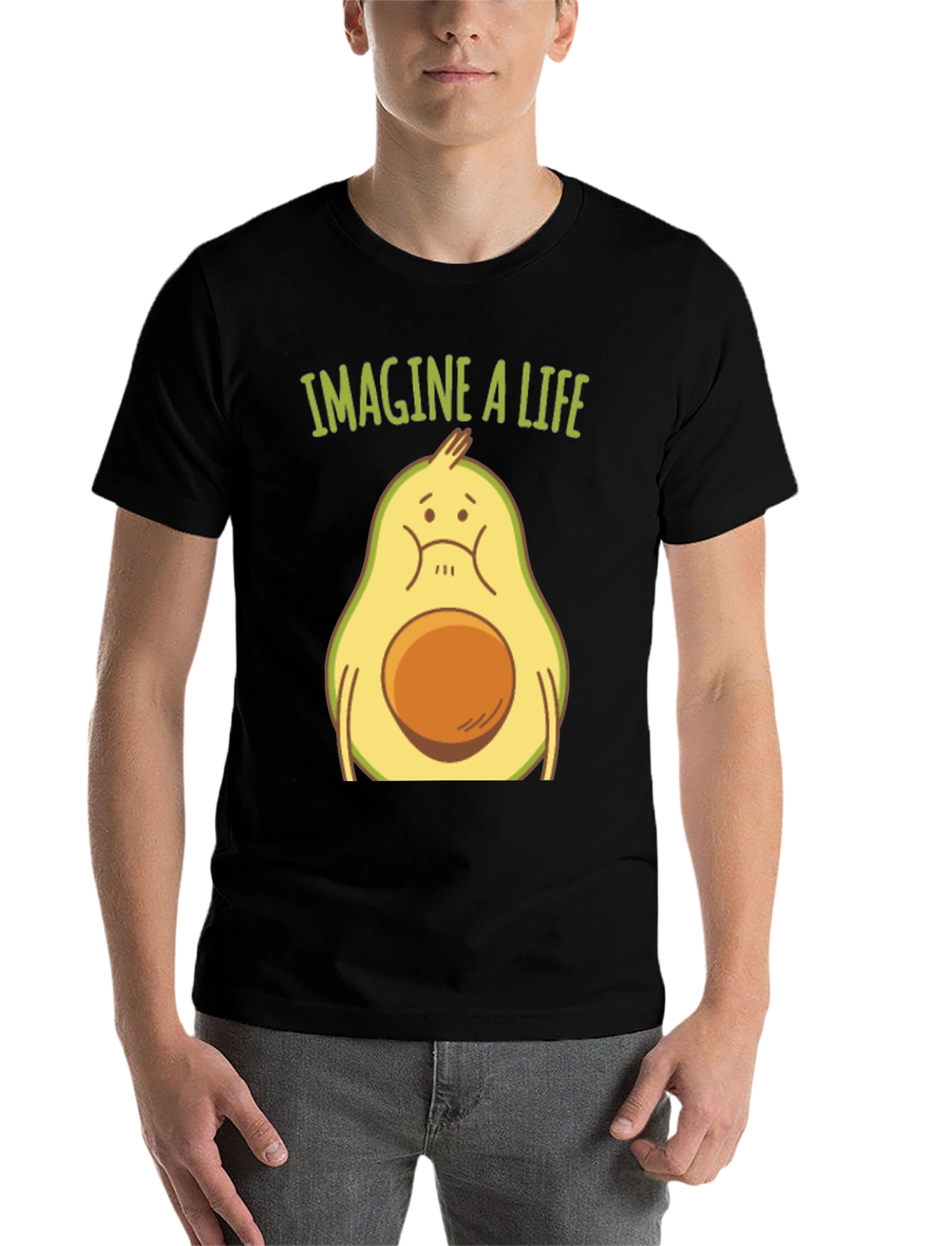 Black Imagine a Life Avocado Graphic Tee - Unisex view 7