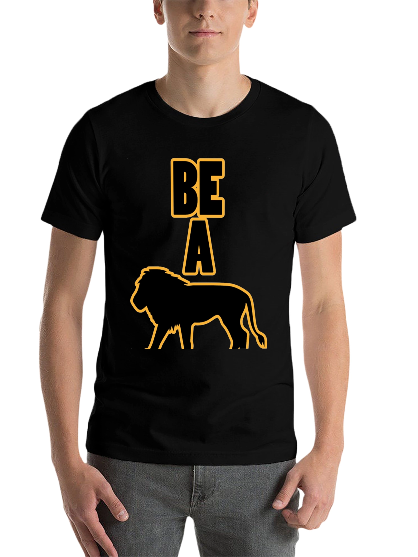 Black Be A Lion Graphic T-Shirt - Bold Statement Tee view 7