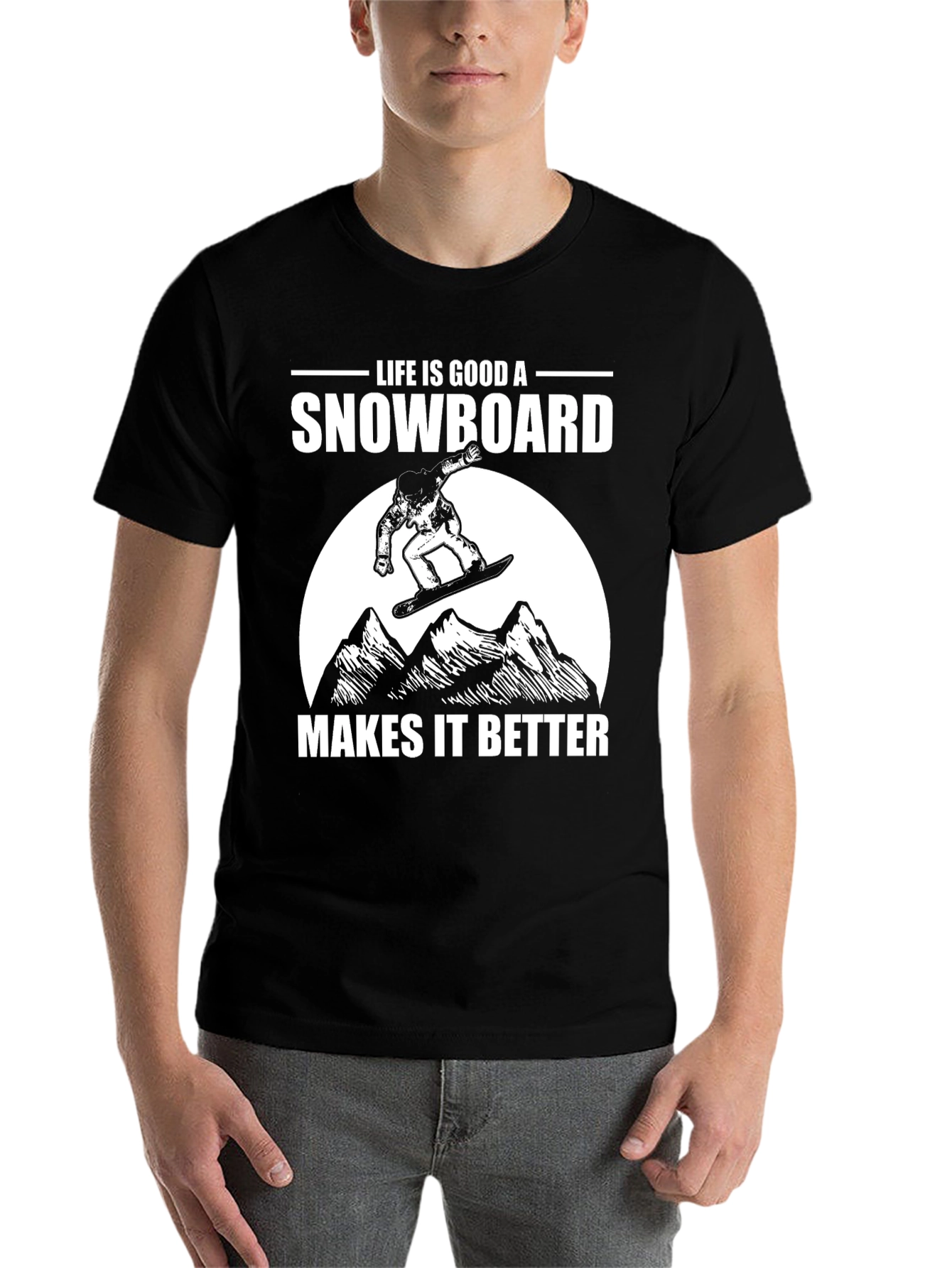Black Life is Good Snowboard T-Shirt view 7