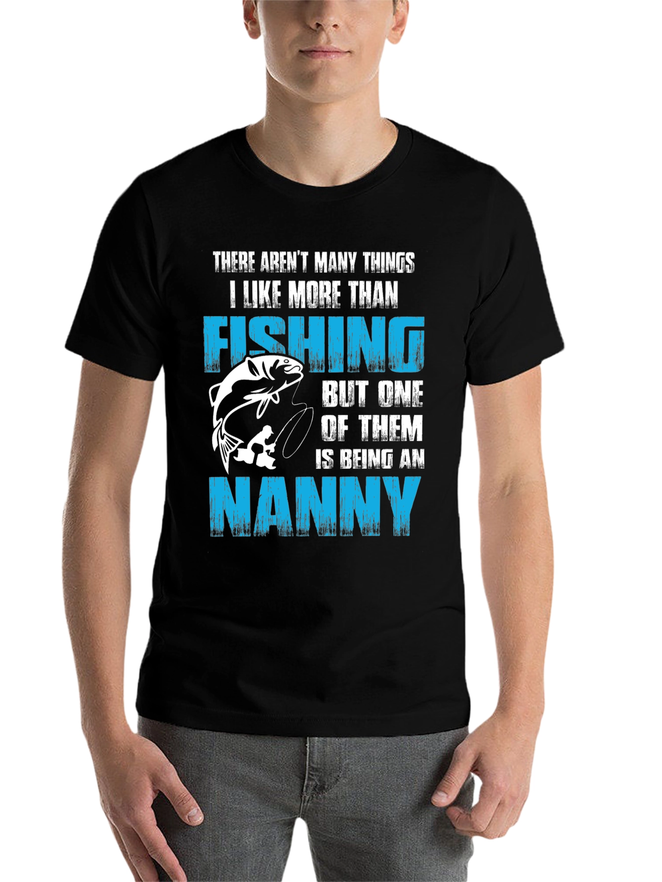 Black Fishing Nanny T-Shirt: Best Gift for Nanny Who Loves Fishing view 7