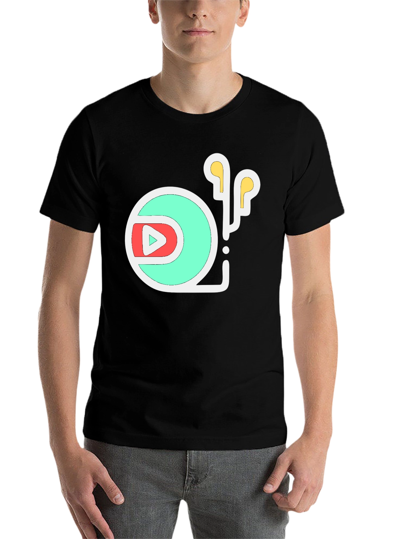 Black Stylish Music T-Shirt - Wear Your Passion! view 7