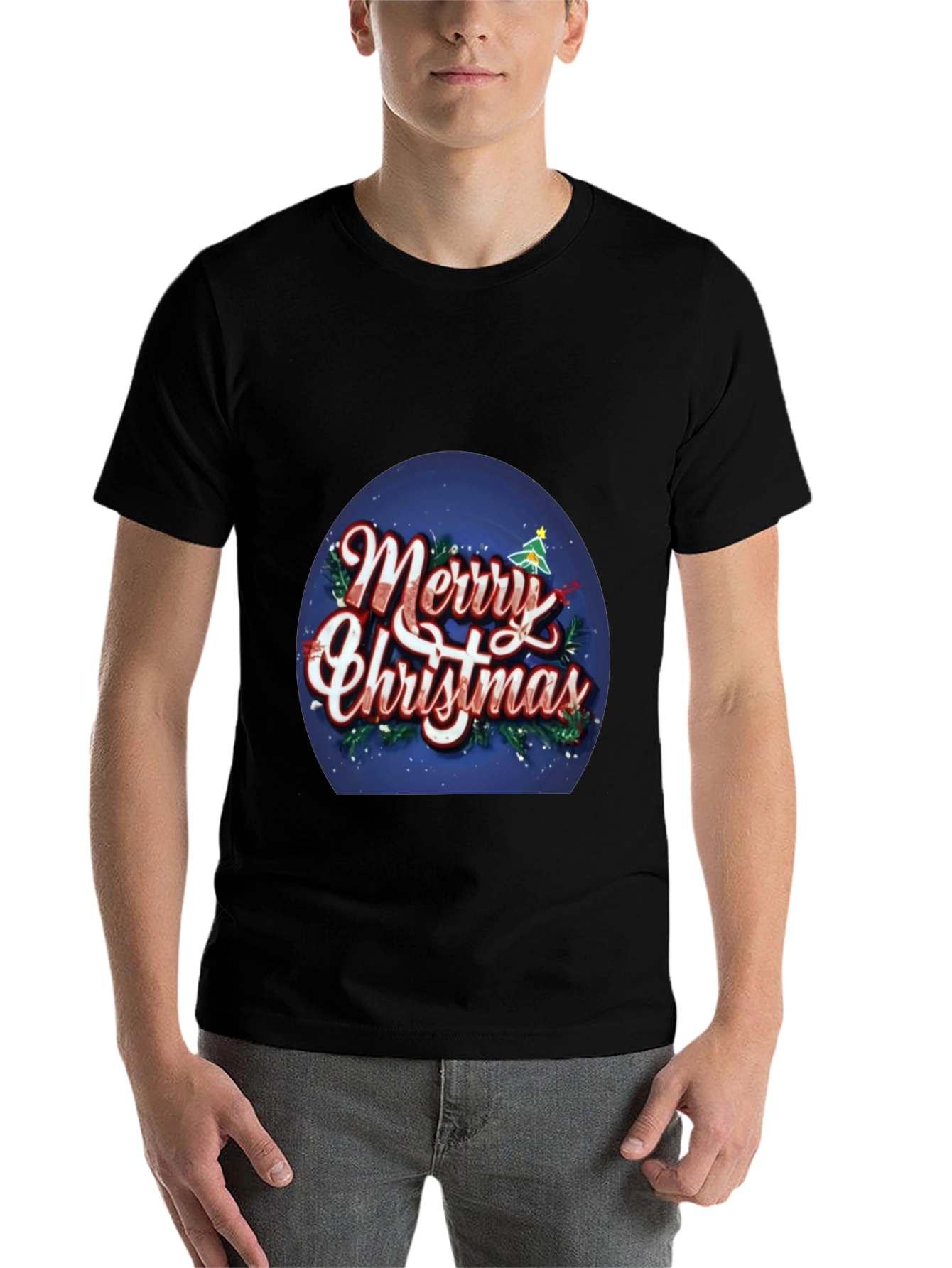 Black Merry Christmas Graphic T-Shirt view 7