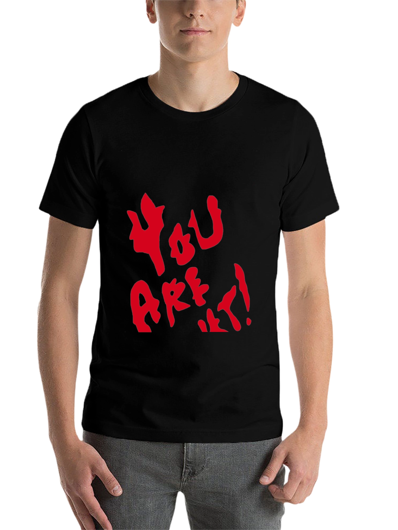 Black YOU ARE IT! Graphic Tee - Casual Black T-Shirt view 7