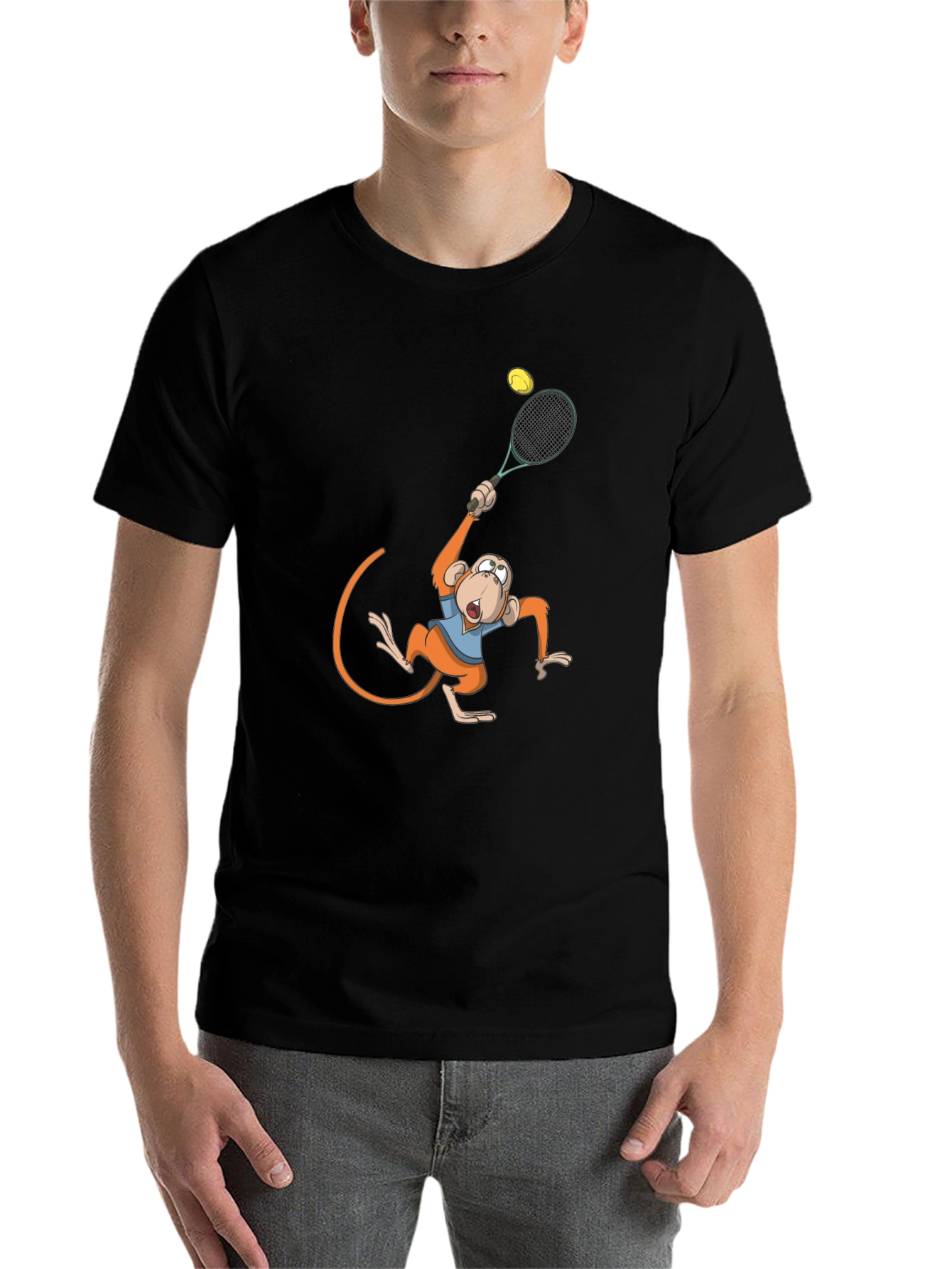 Black Monkey Tennis Graphic Tee - Black view 7