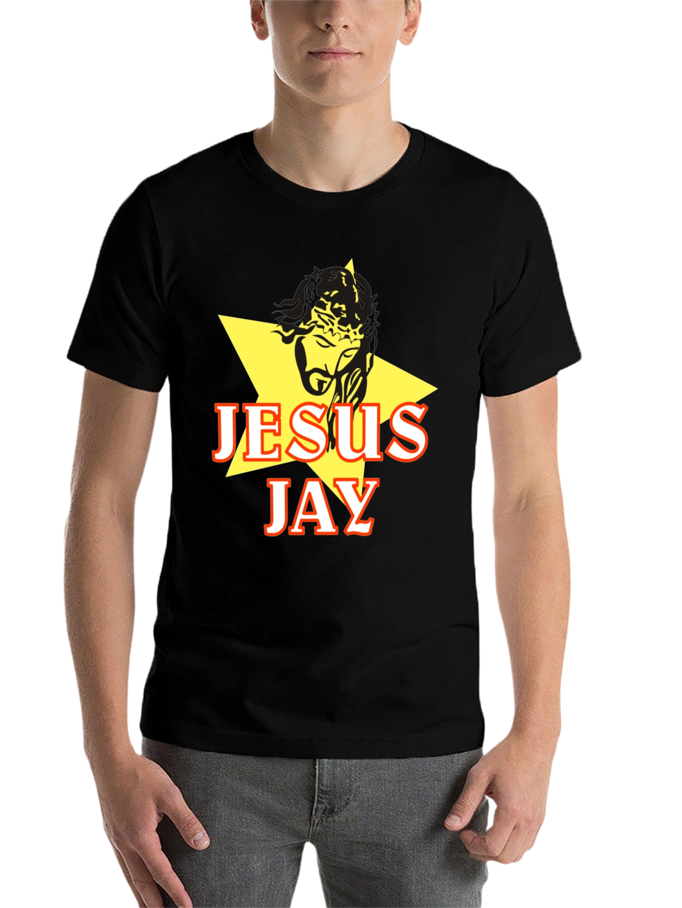Black Jesus Jay Graphic T-Shirt - Black Cotton Blend view 7