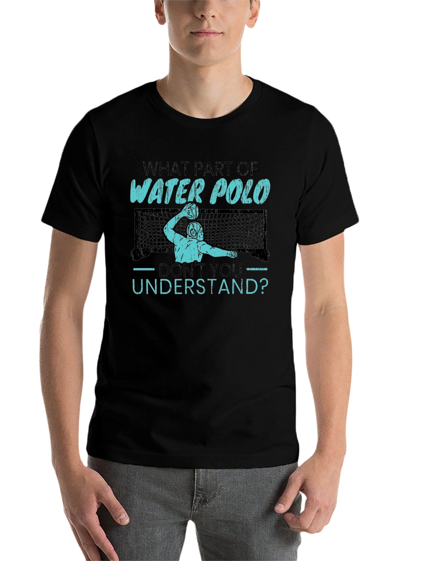 Black Water Polo T-Shirt - Funny Sports Tee view 7