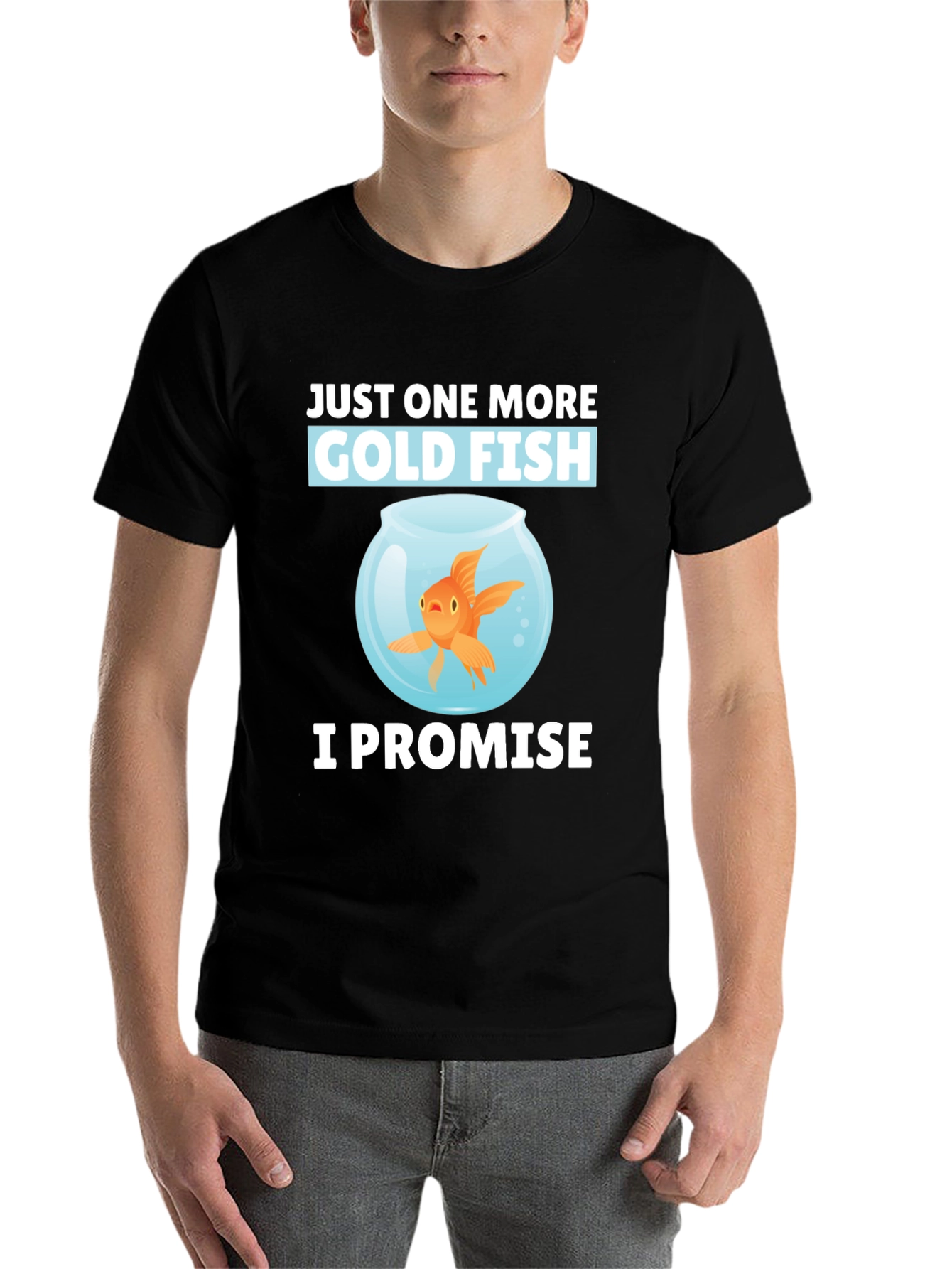 Black Just One More Goldfish Graphic Tee view 7