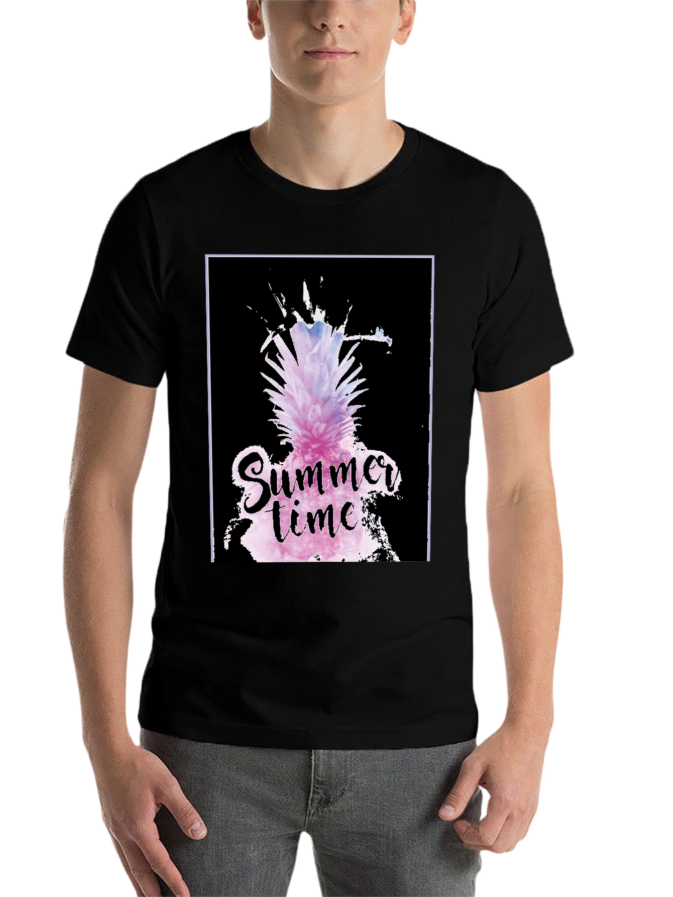 Black Summer Time Pineapple Graphic Tee view 7