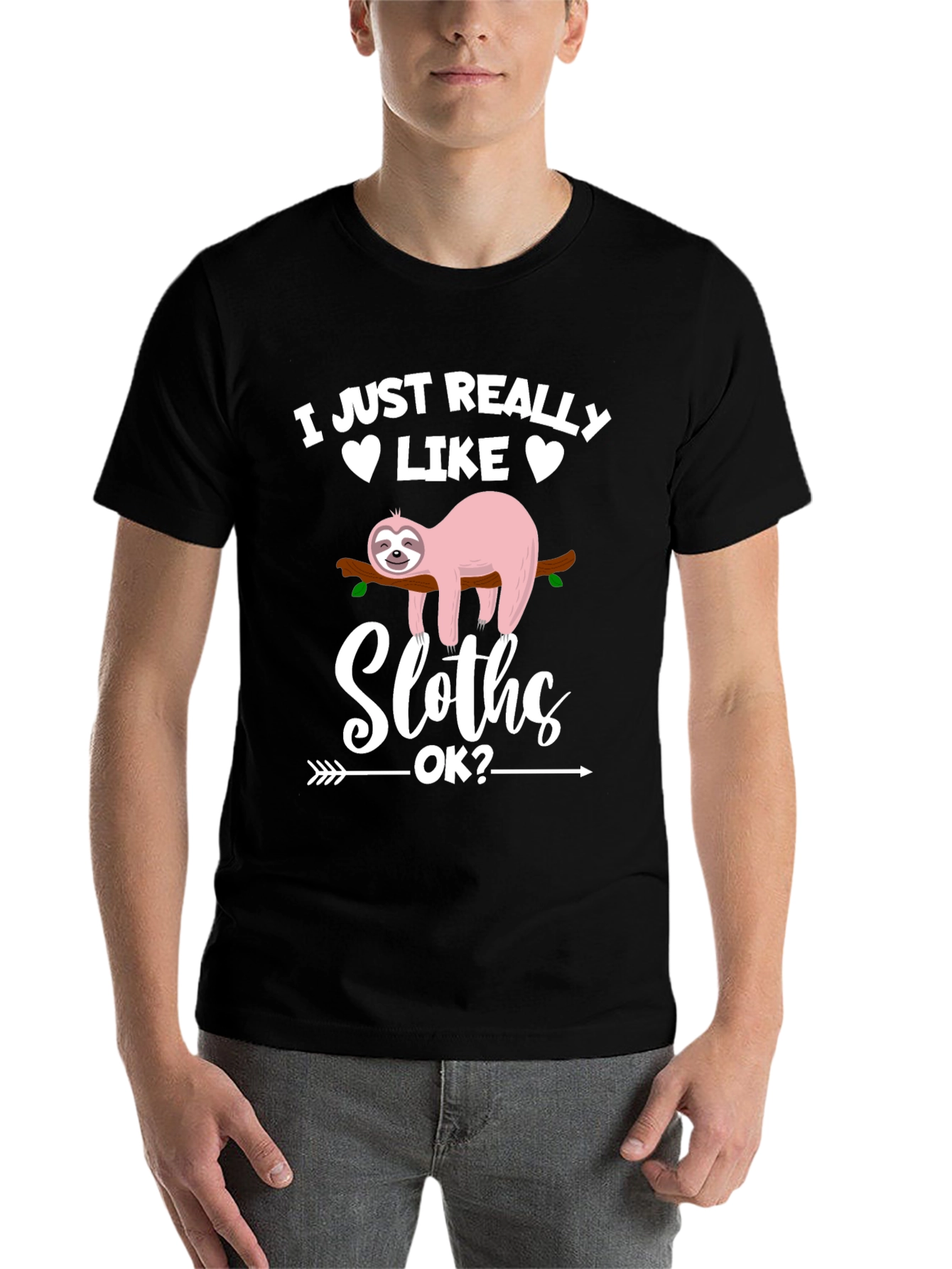 Funny Sloth Graphic T-Shirt - I Just Really Like Sloths OK? - 7